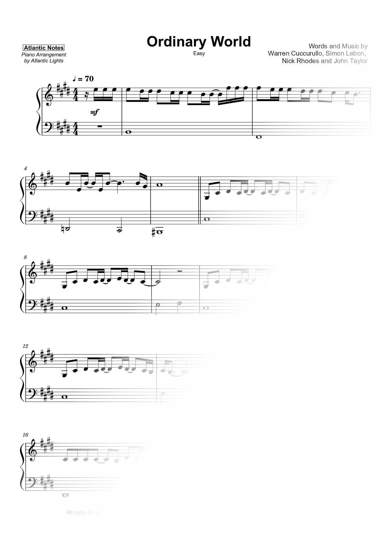 Ordinary World [easy]