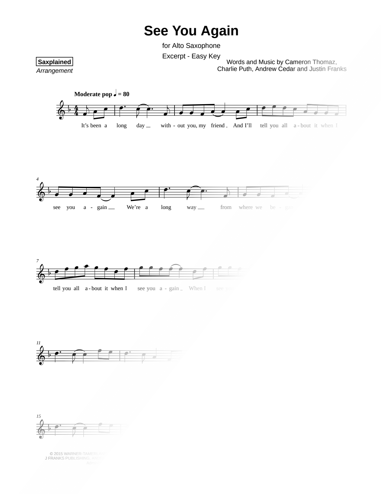 See You Again [excerpt - easy]