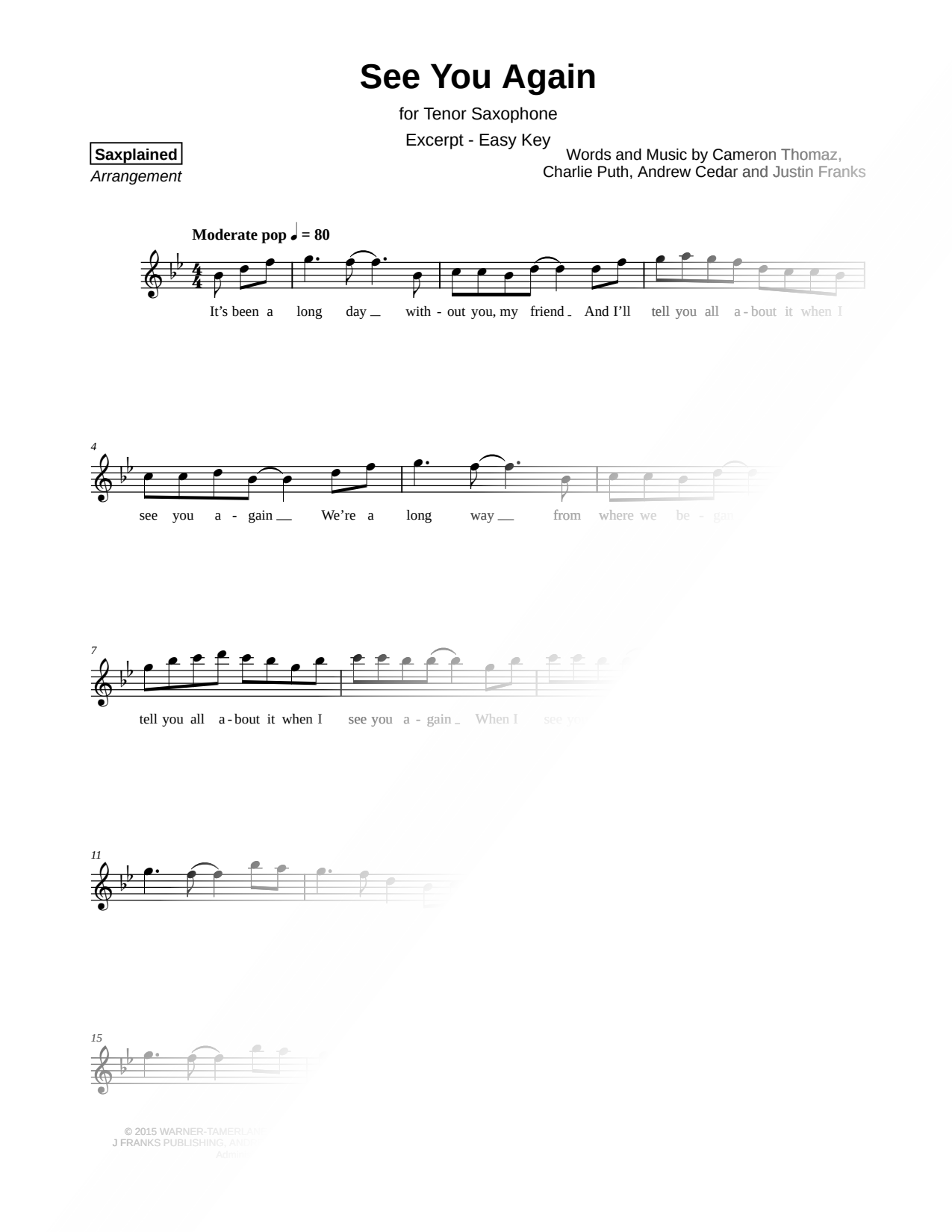 See You Again [excerpt - easy]
