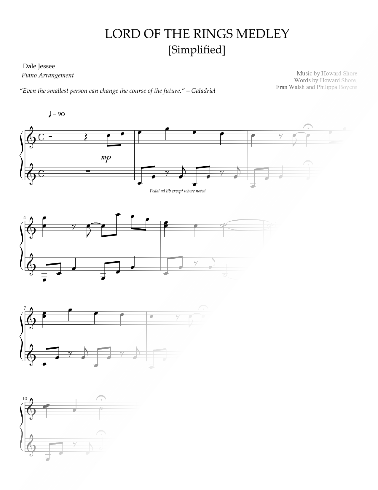 Lord of the Rings Medley [simplified]
