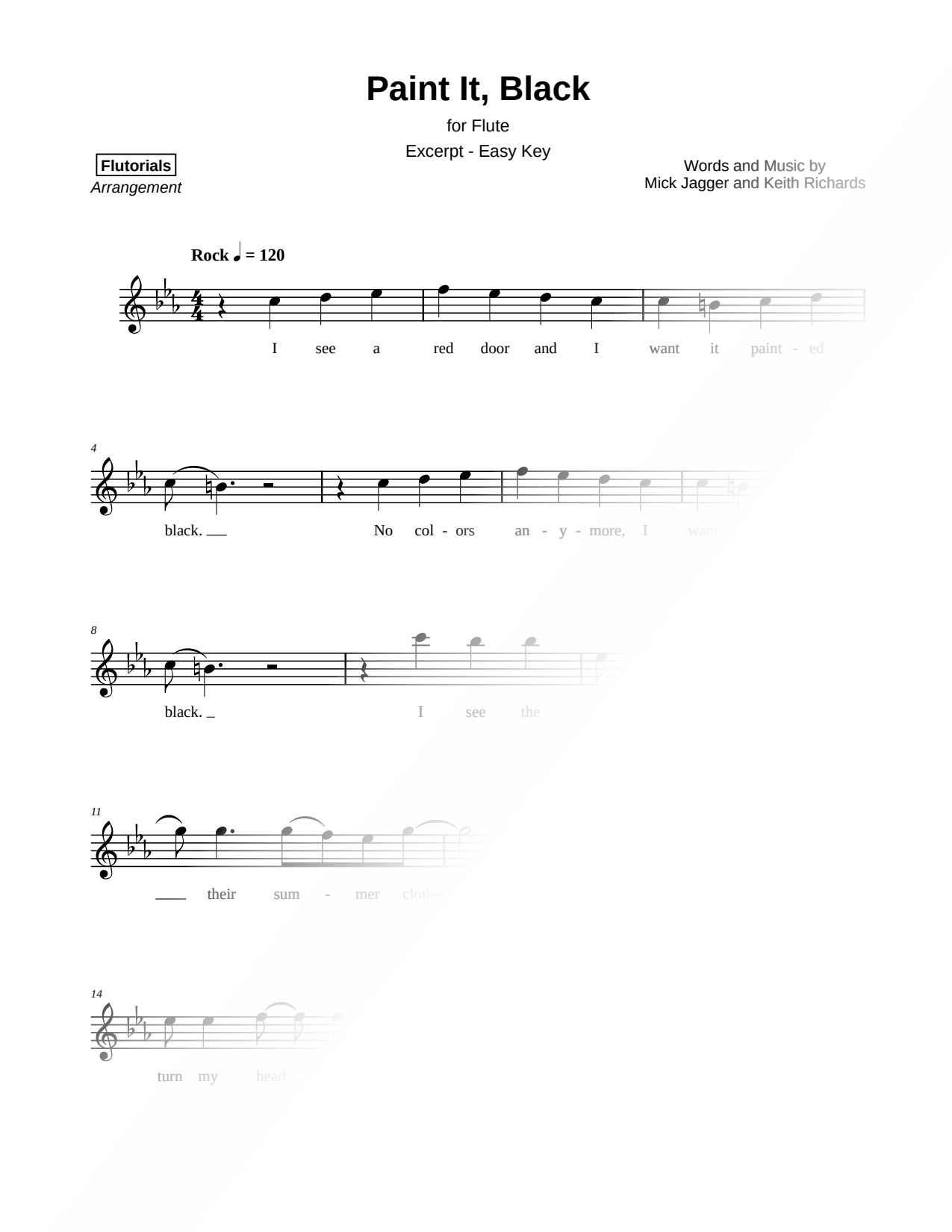 Paint It, Black [excerpt - easy]