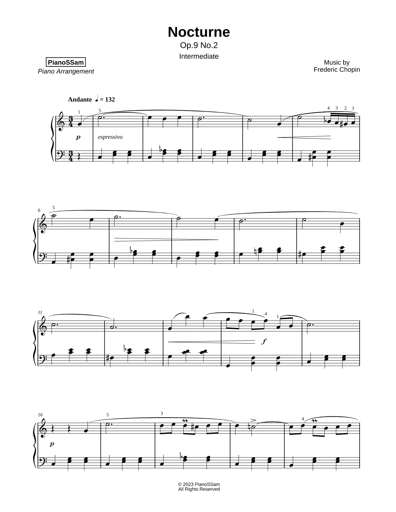 Nocturne Op. 9, No. 2 [intermediate]