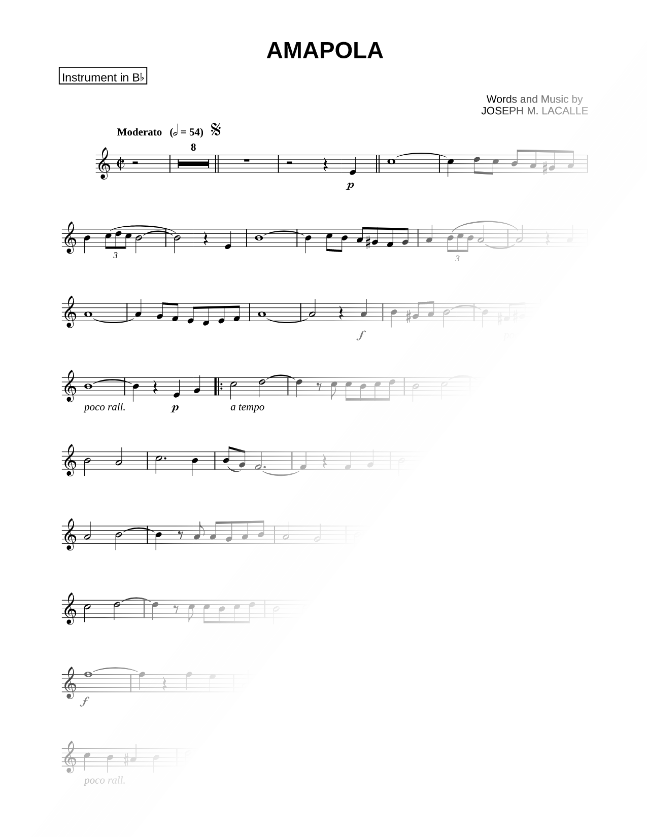 Amapola - Bb Instrument