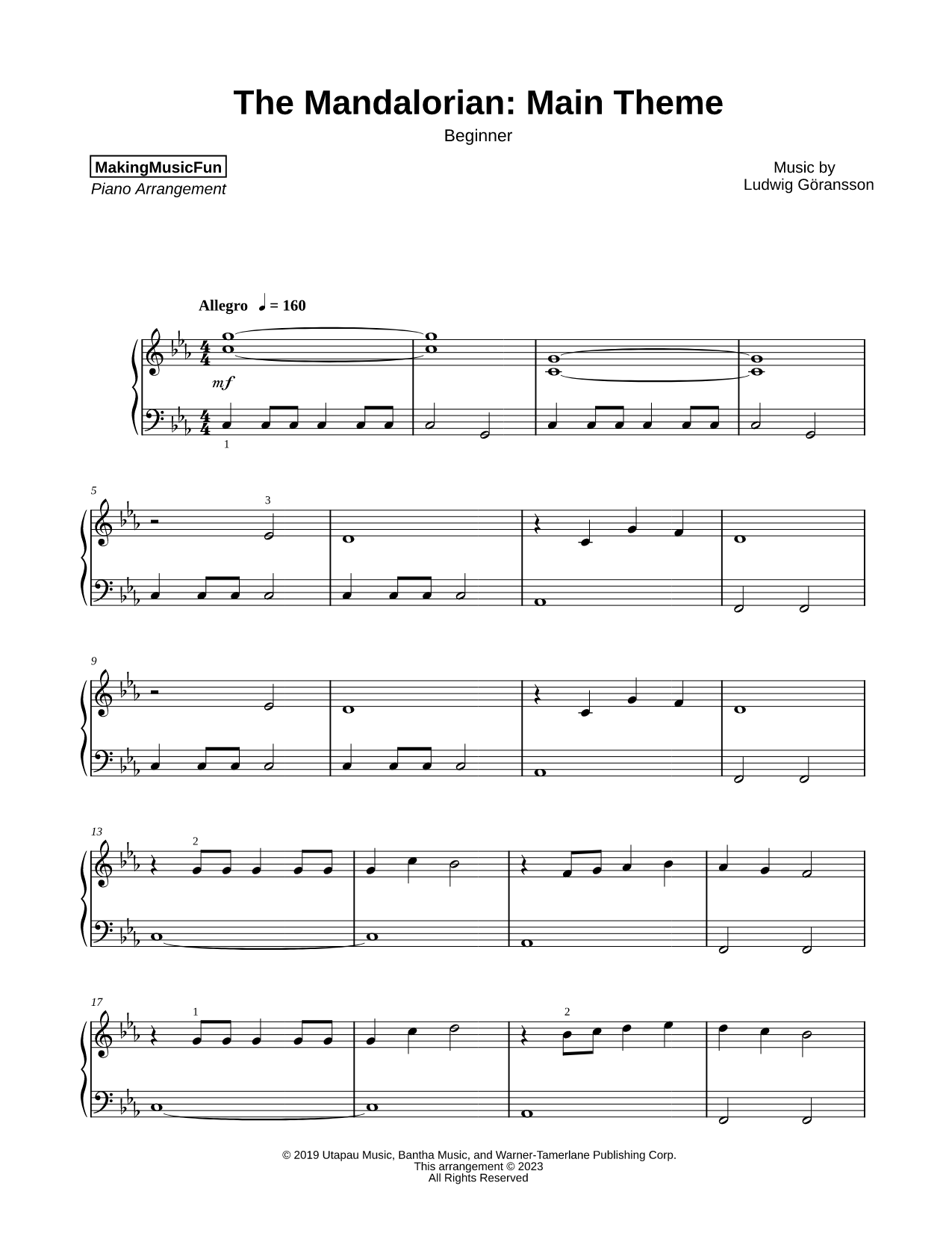 Star Wars: The Mandalorian (Main Theme) [beginner]