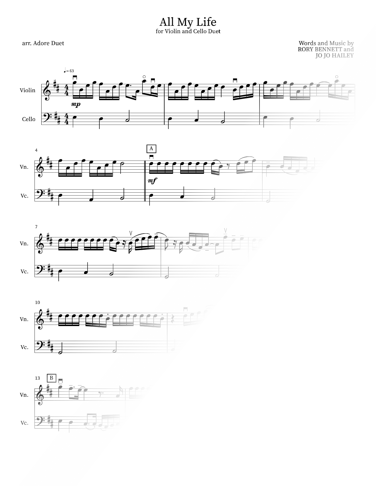 All My Life - Violin & Cello
