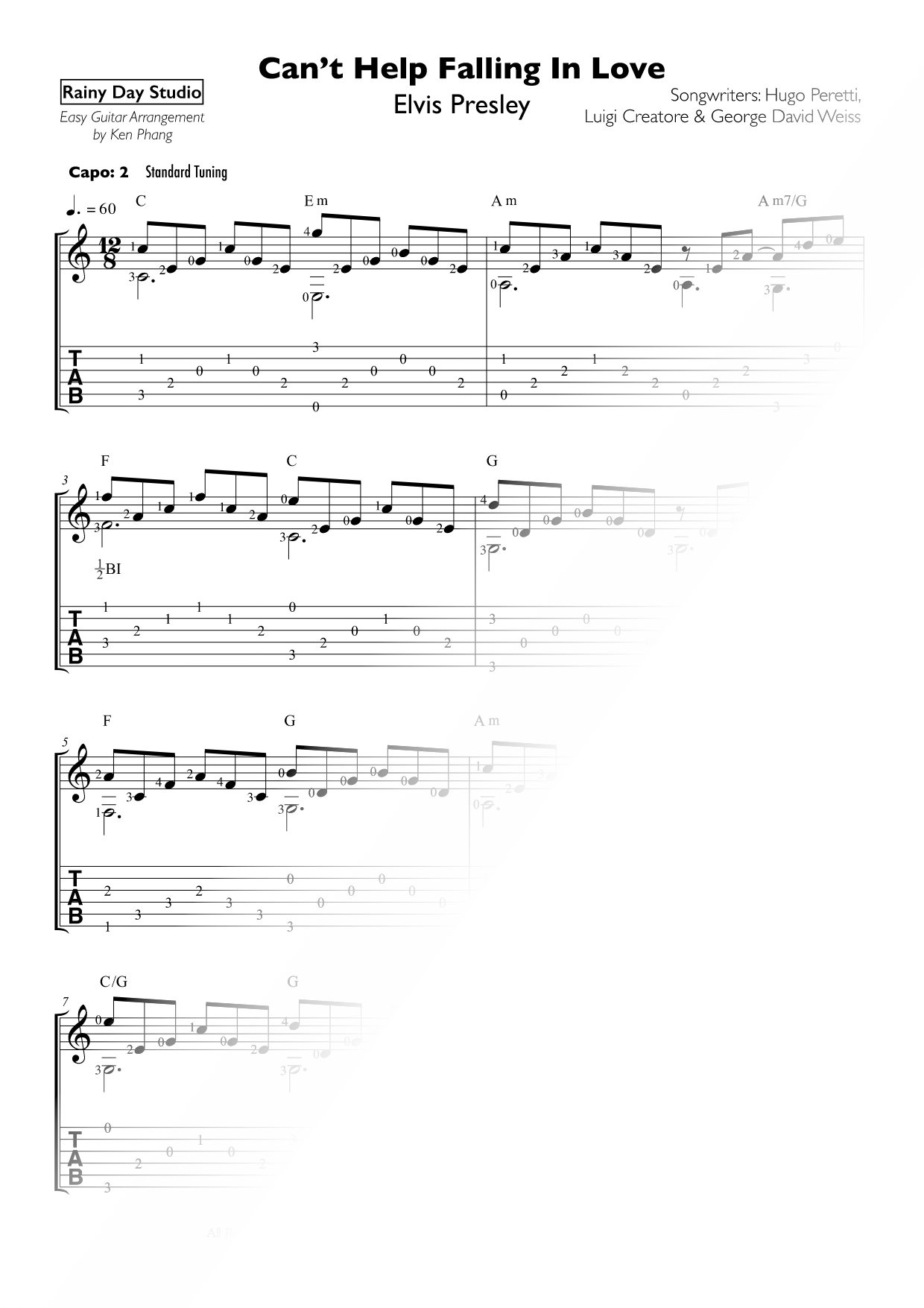 Can't Help Falling in Love [easy]