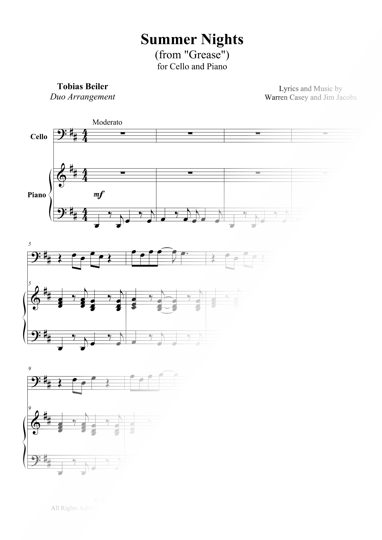 Summer Nights - Cello & Piano