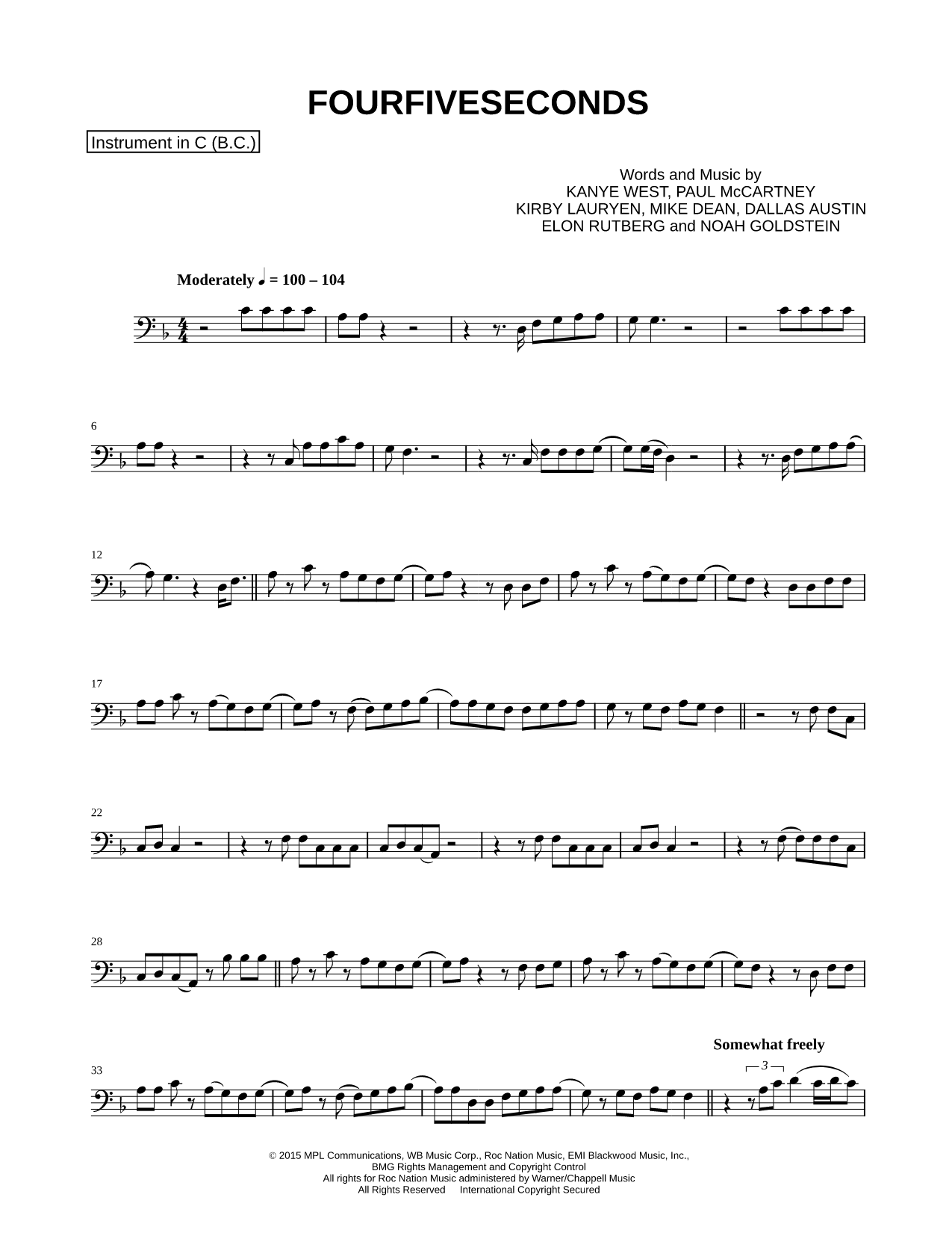 FourFiveSeconds - Bass Clef Instrument