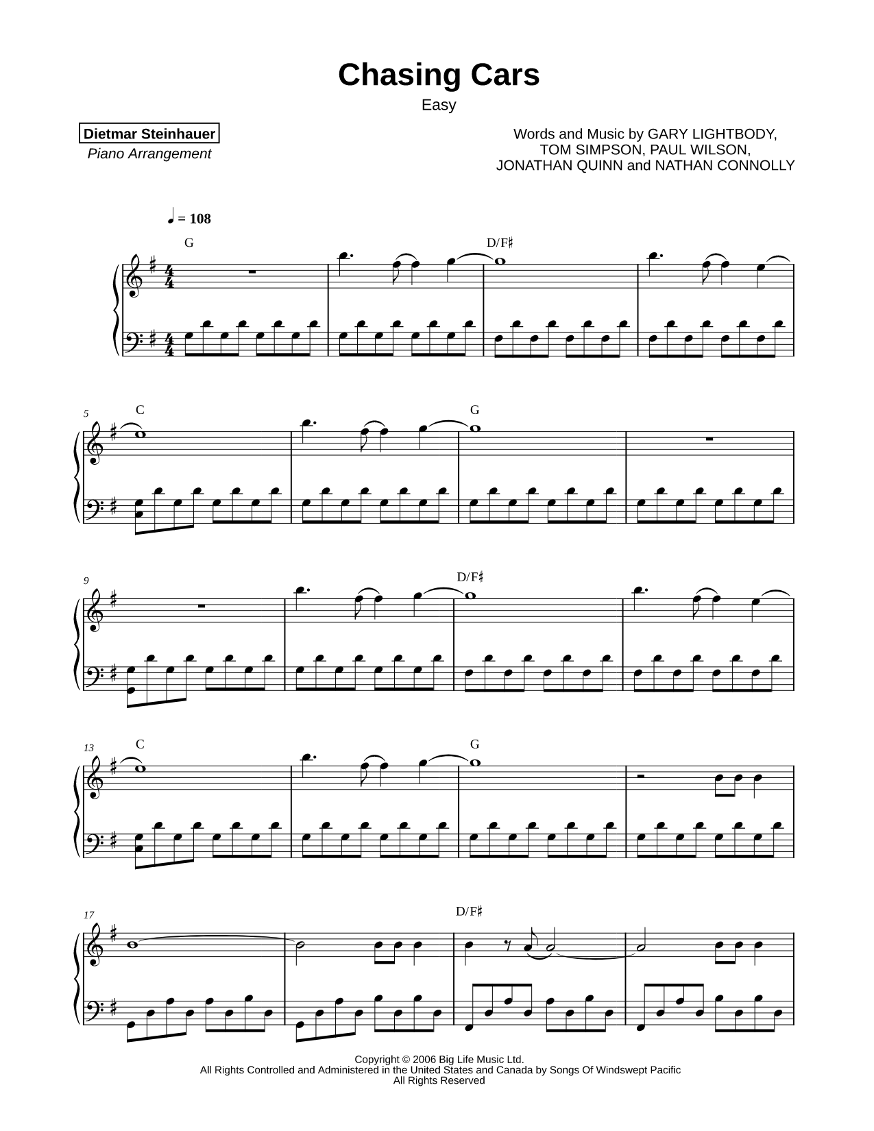 Chasing Cars [easy]
