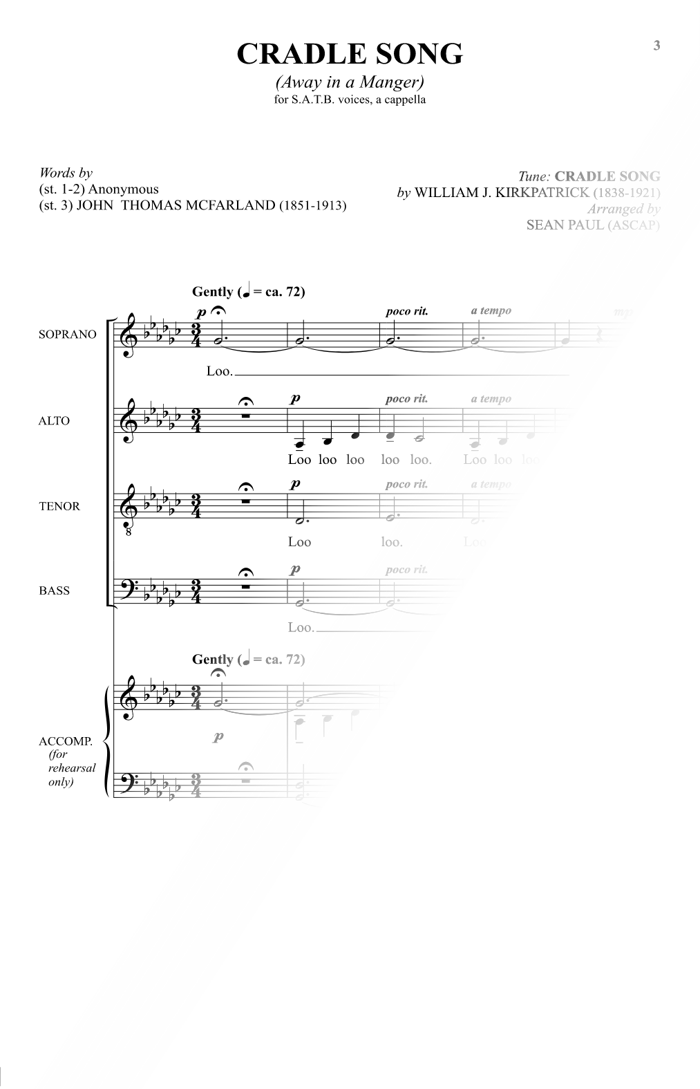 Cradle Song (Away In a Manger)