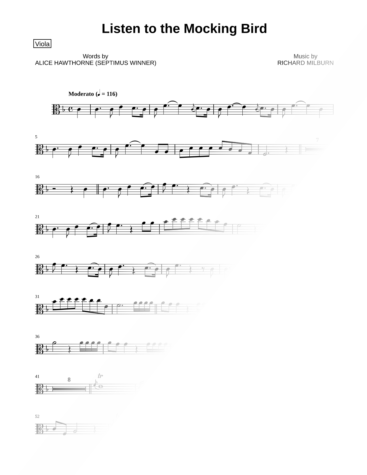 Listen to the Mocking Bird - Viola