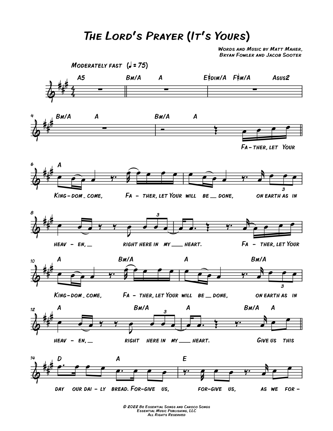 The Lord's Prayer (It's Yours)