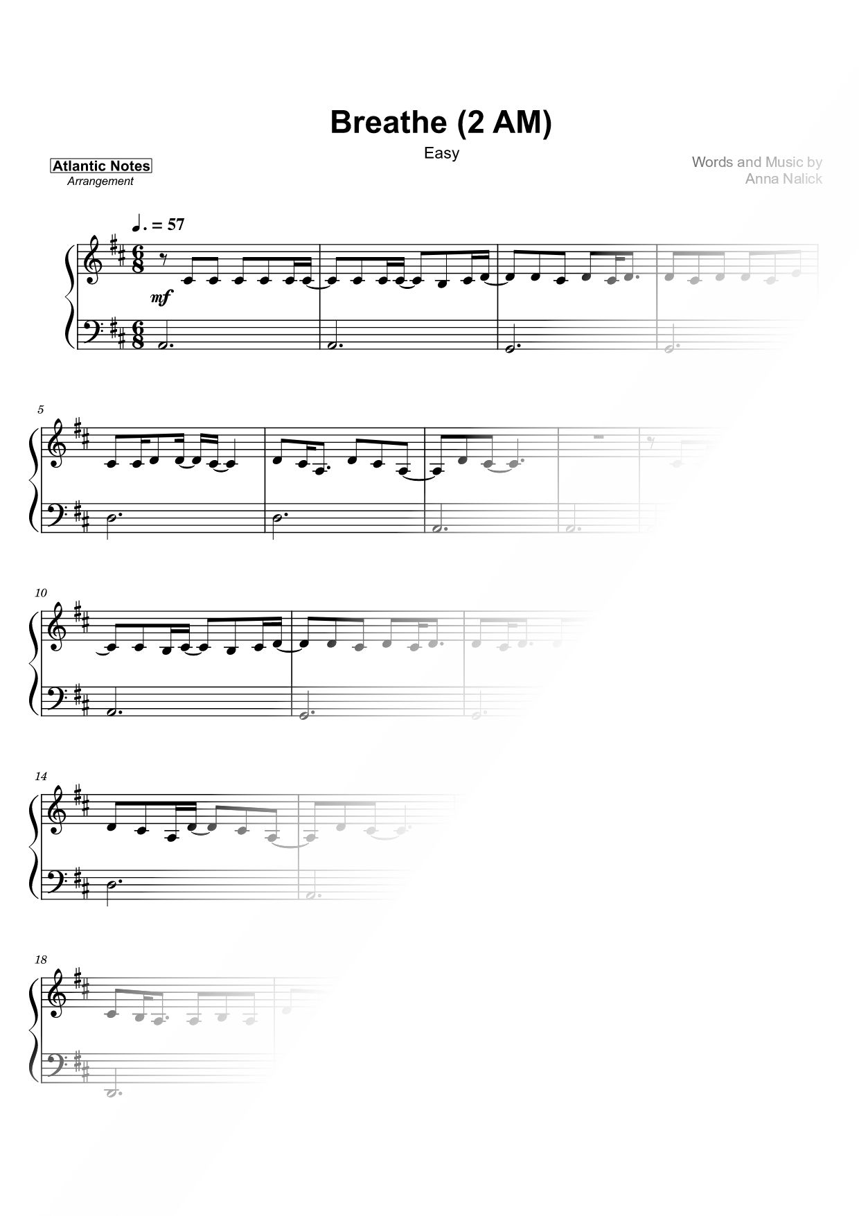 Breathe (2 AM) [easy]