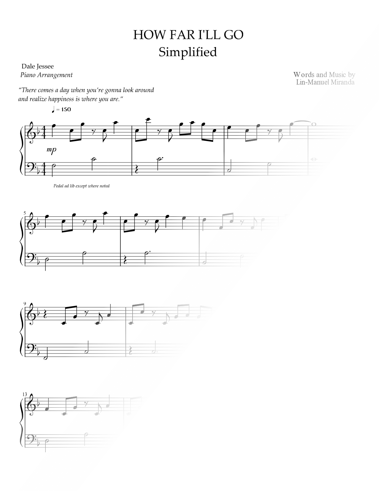 How Far I'll Go [simplified]