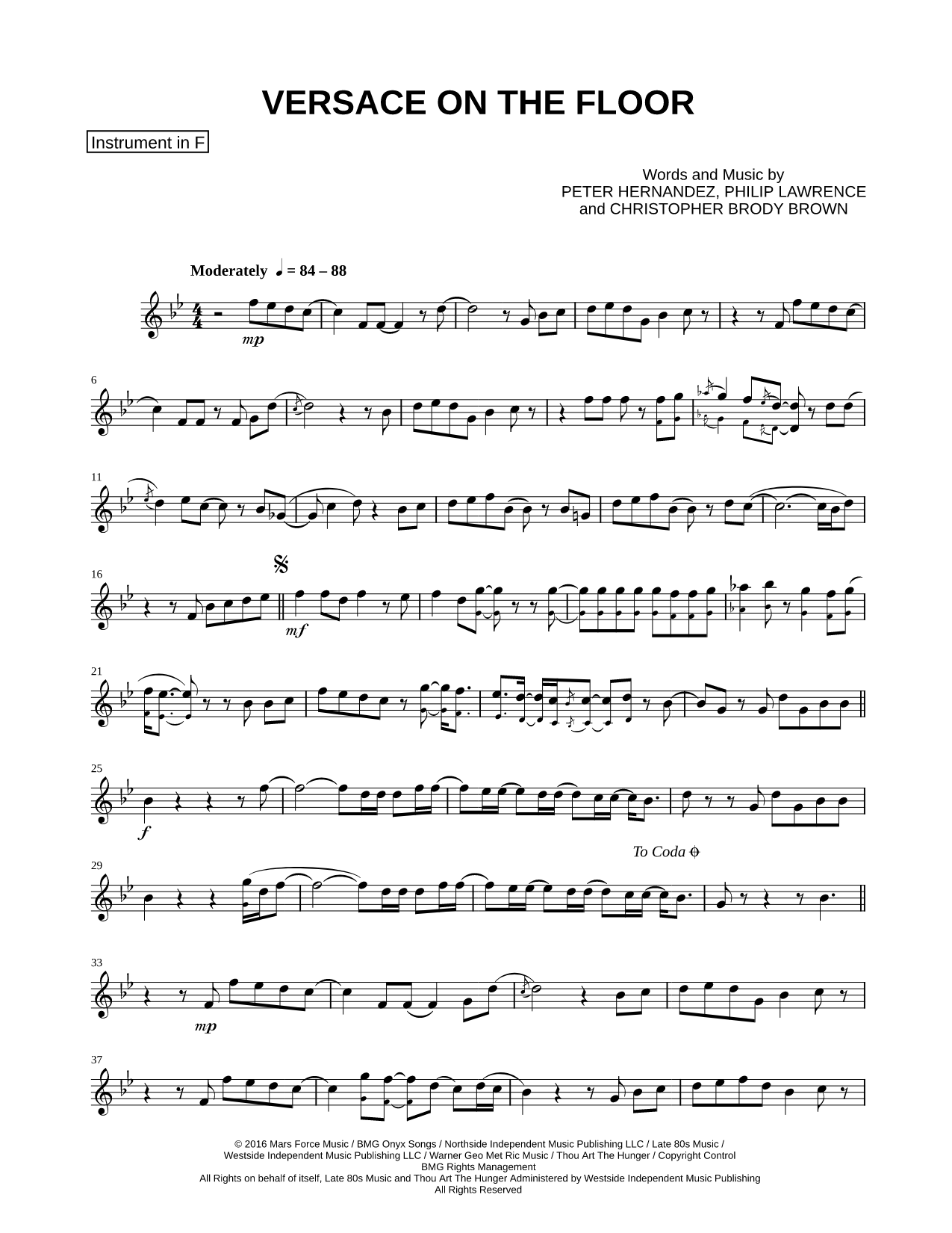 Versace on the Floor - F Instrument