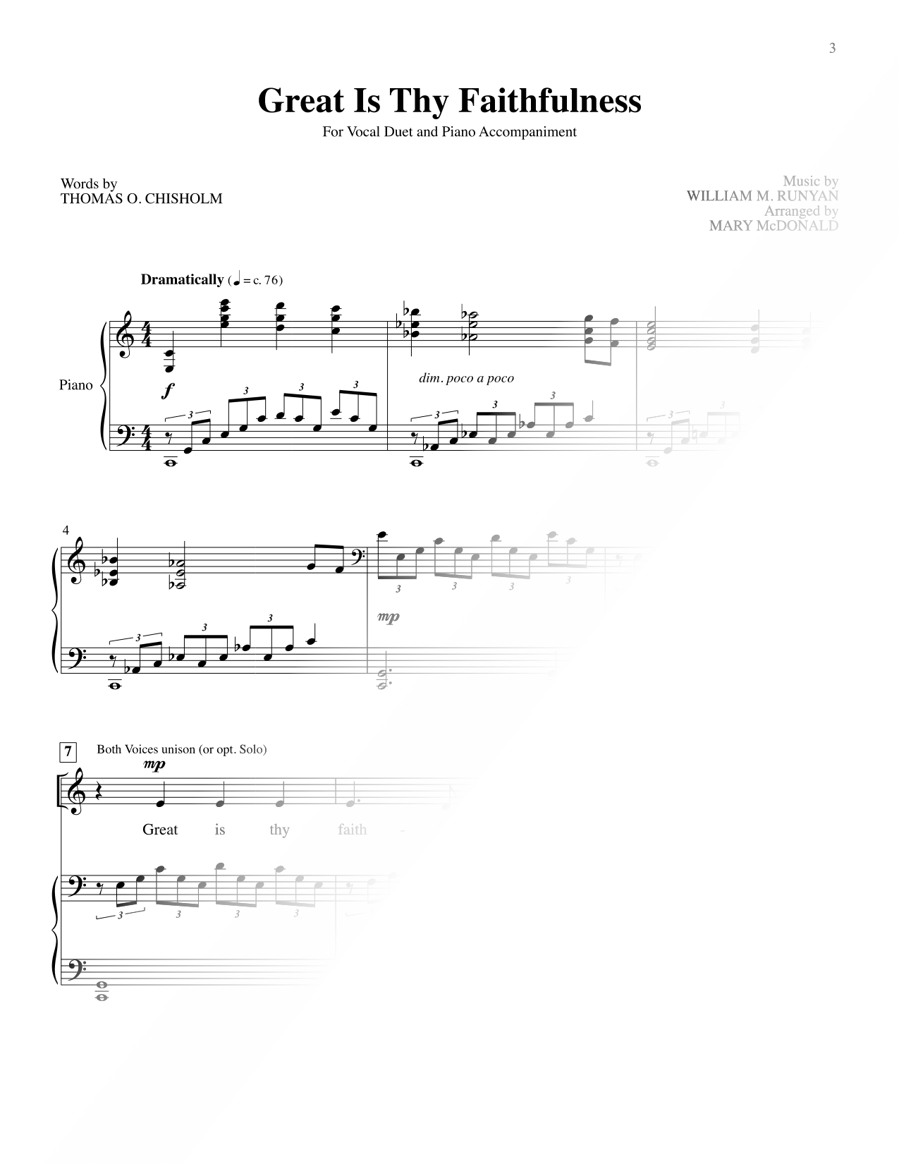 Great Is Thy Faithfulness [vocal duet]