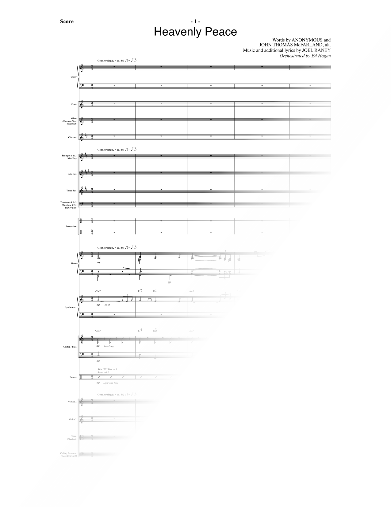 Heavenly Peace [orchestral score]