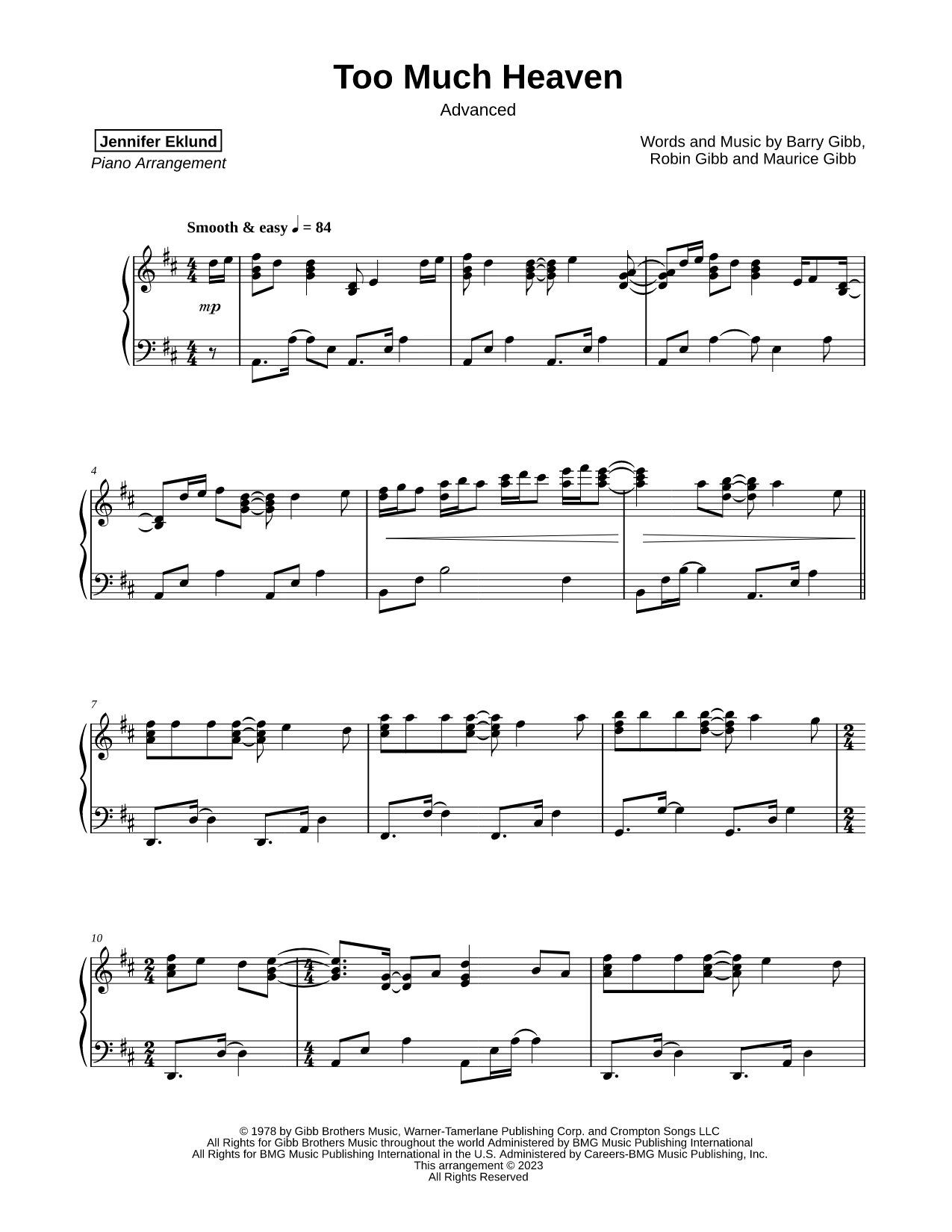 Too Much Heaven [advanced]