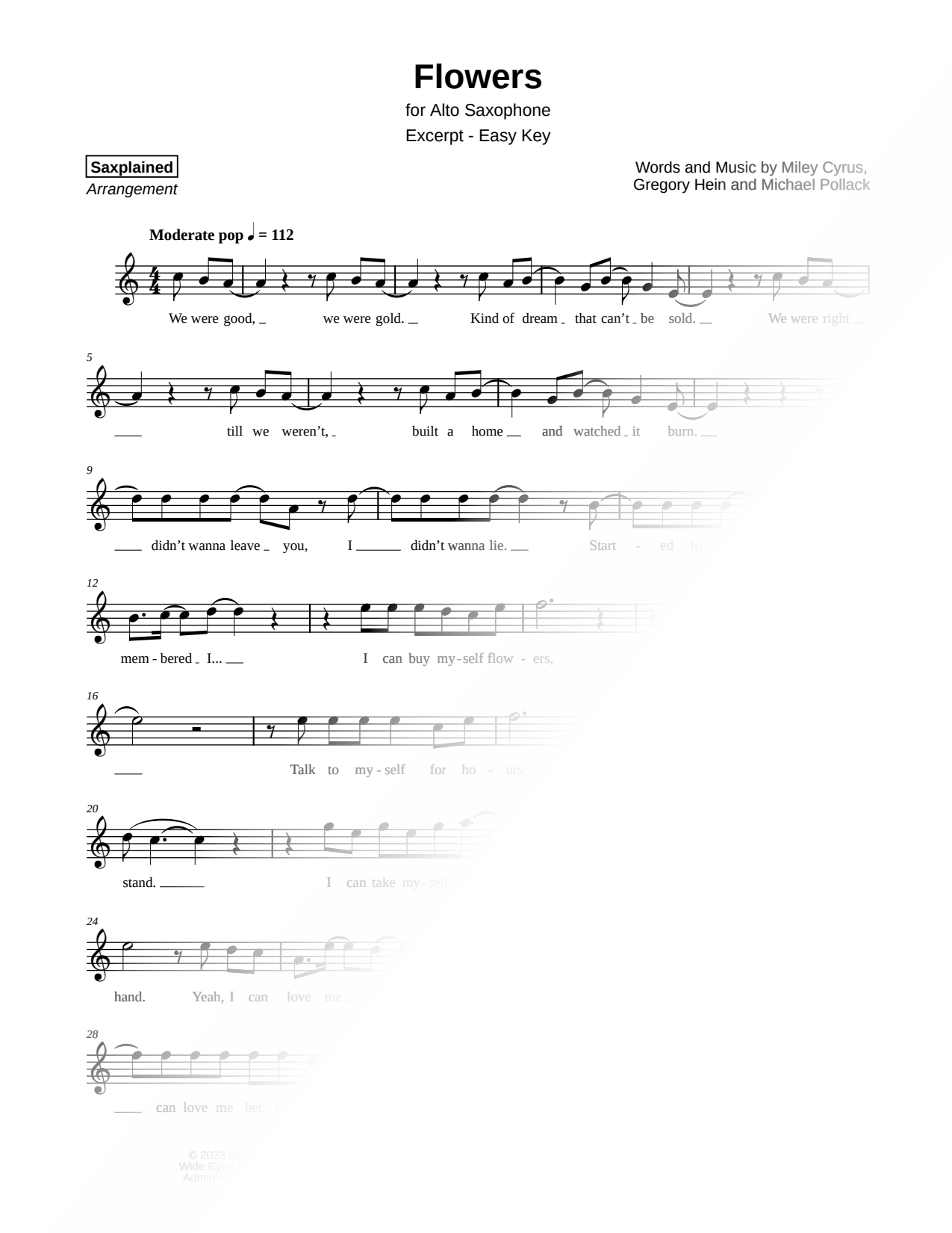 Flowers [excerpt - easy]