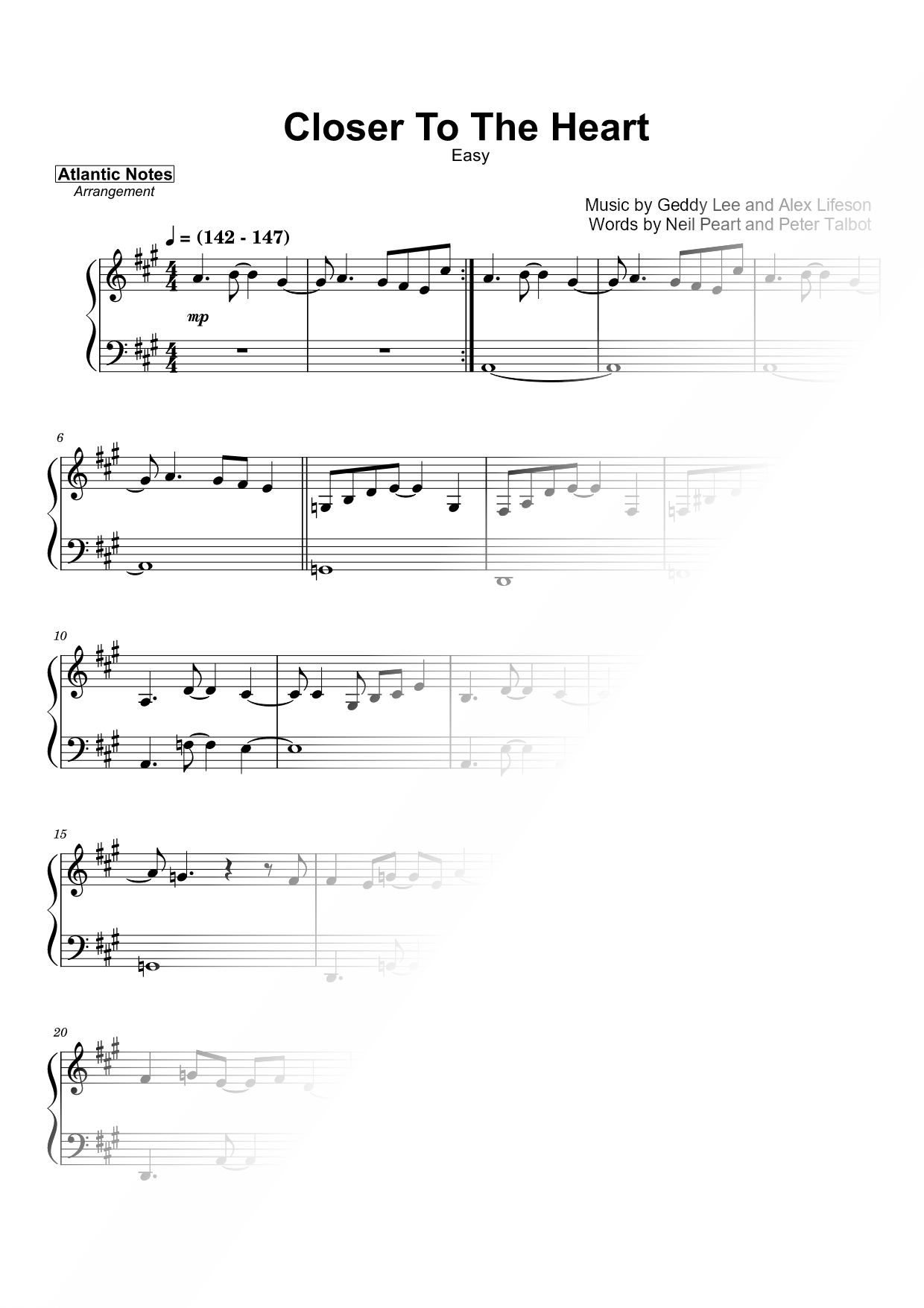 Closer To the Heart [easy]