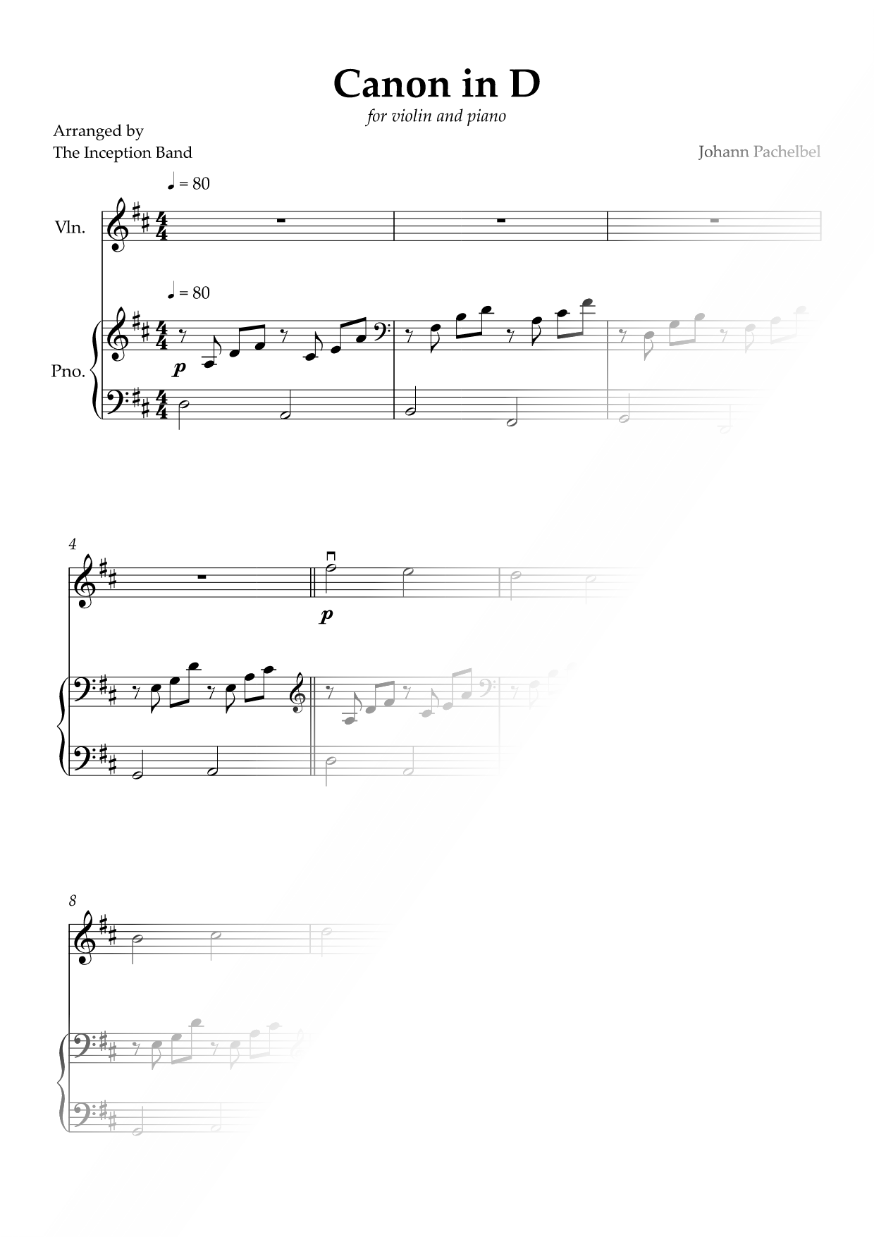Canon in D - Violin & Piano