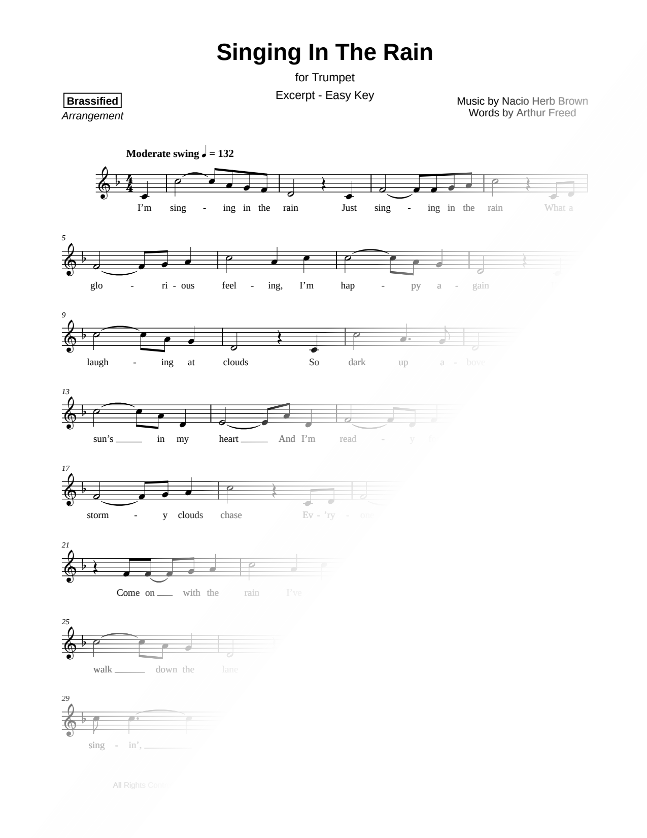 Singin' in the Rain [excerpt - easy]