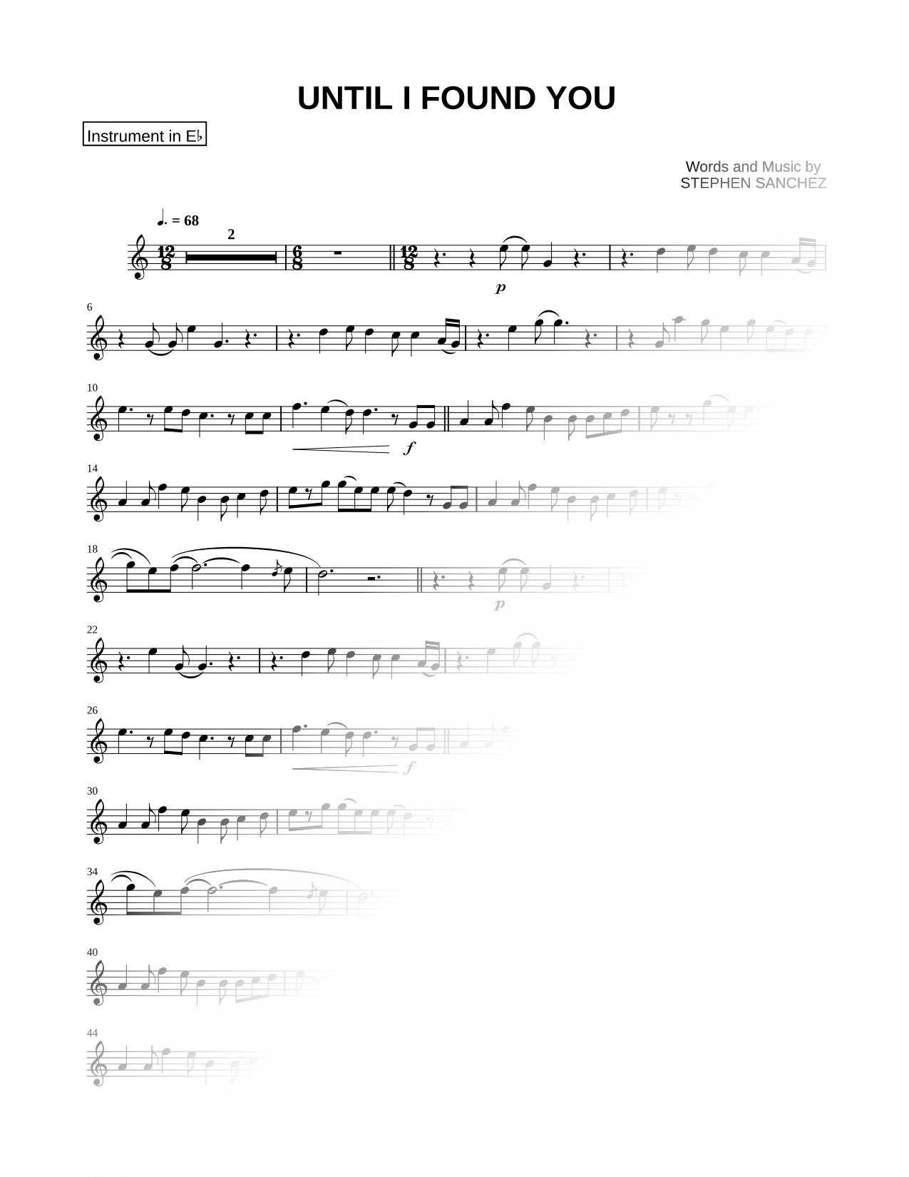 Until I Found You - Eb Instrument