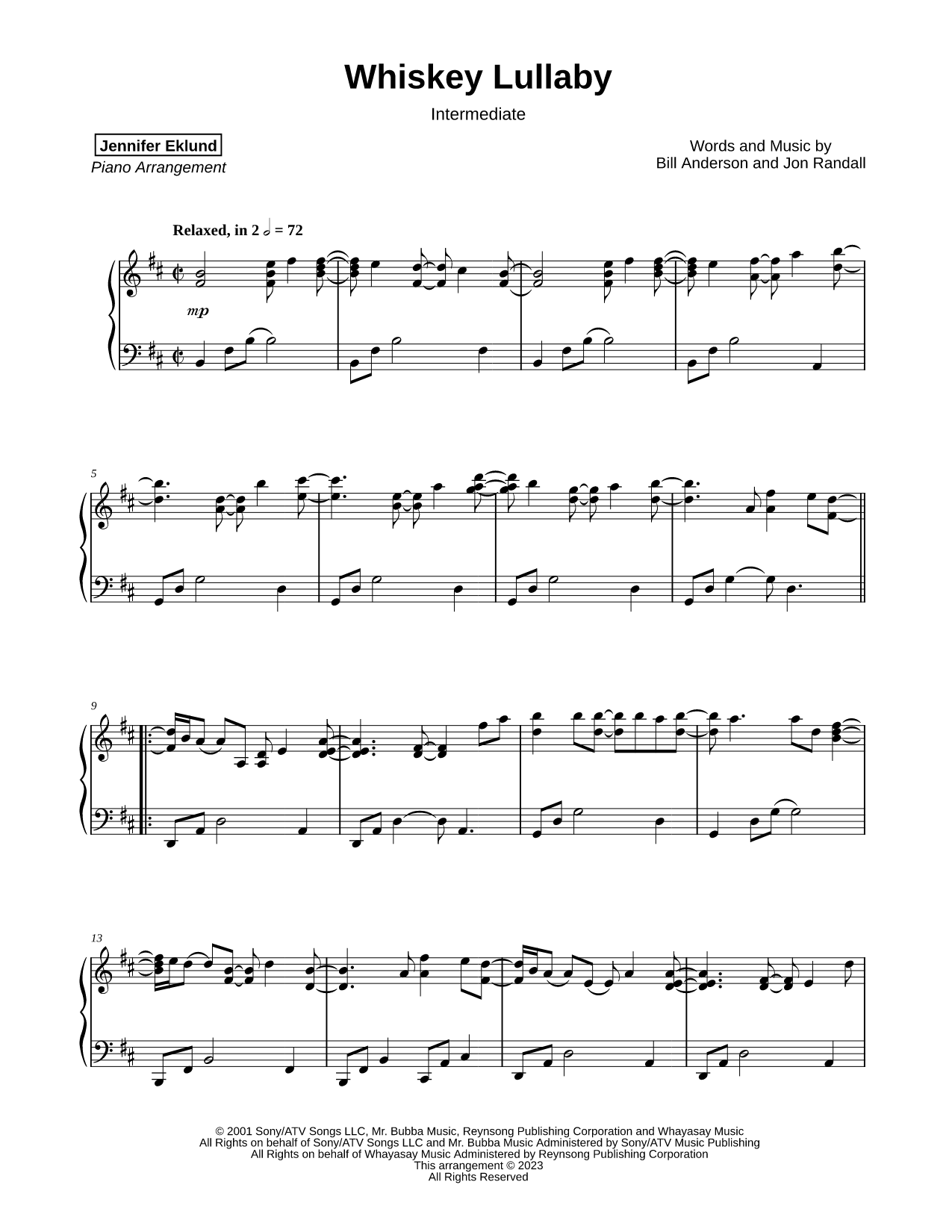 Whiskey Lullaby [intermediate]