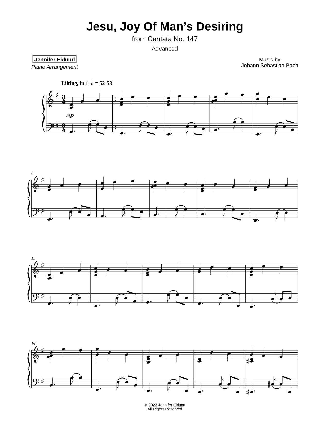 Jesu, Joy of Man's Desiring [advanced]