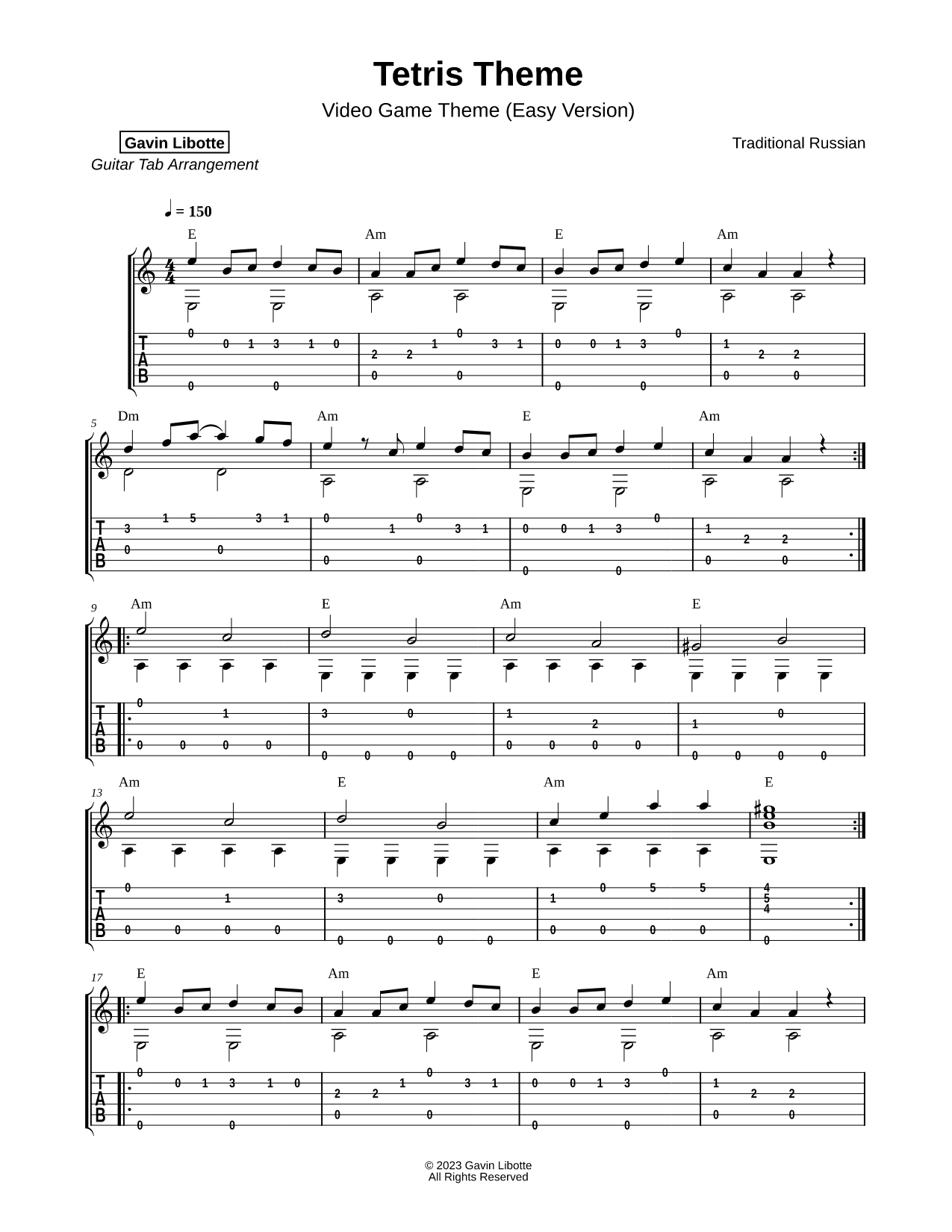 Tetris Theme [easy]