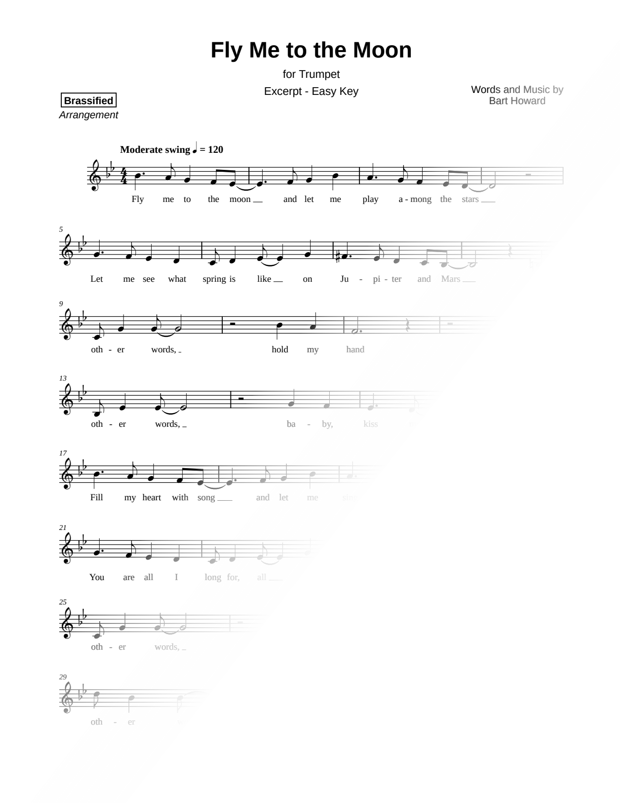 Fly Me to the Moon [excerpt - easy]