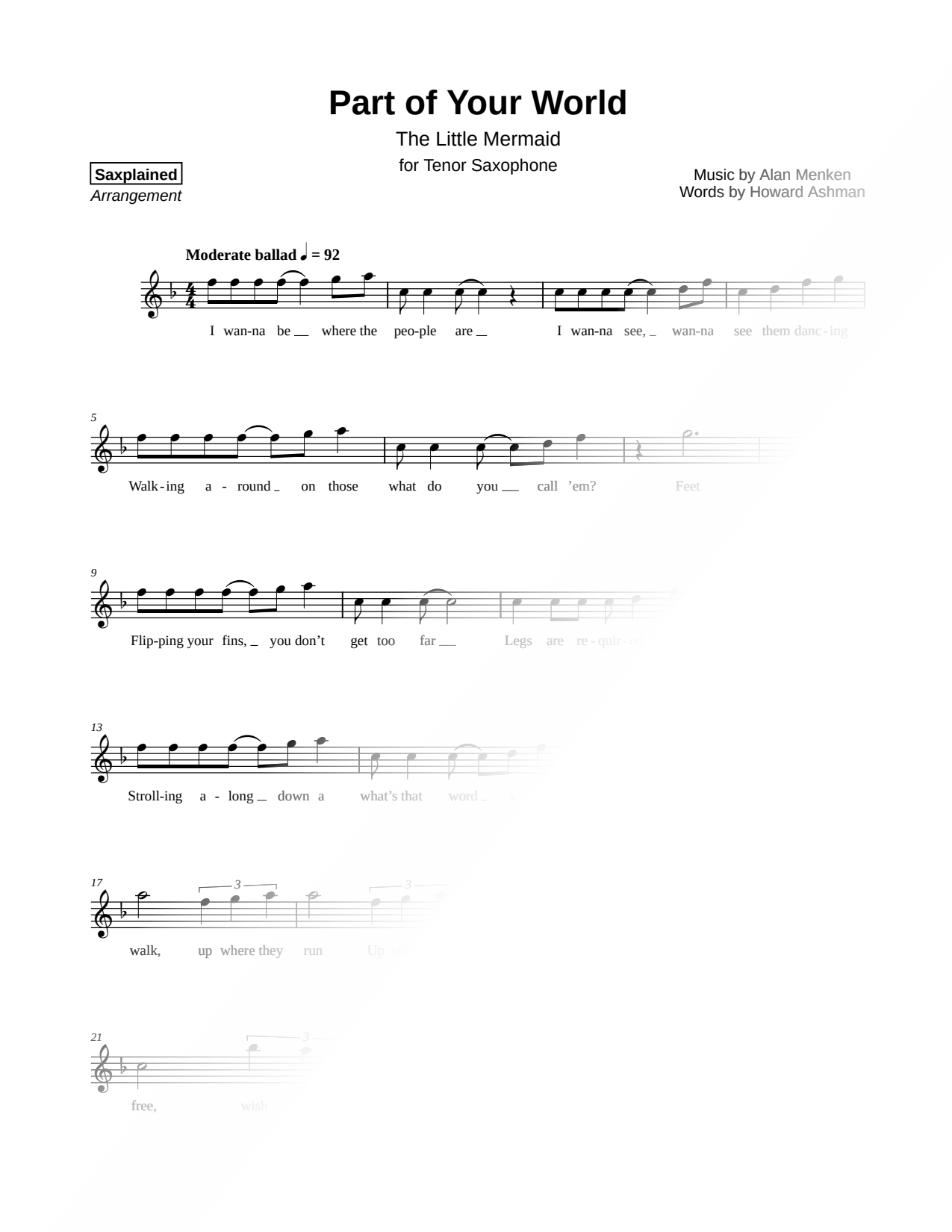 Part of Your World [excerpt - easy]