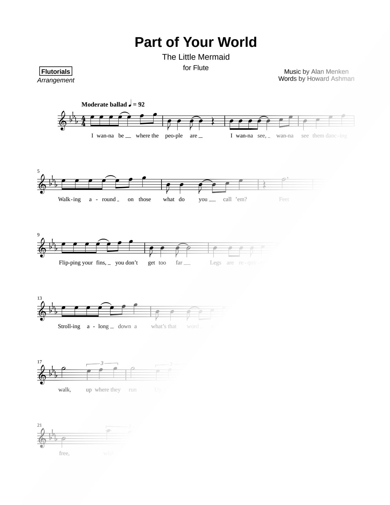 Part of Your World [excerpt - easy]