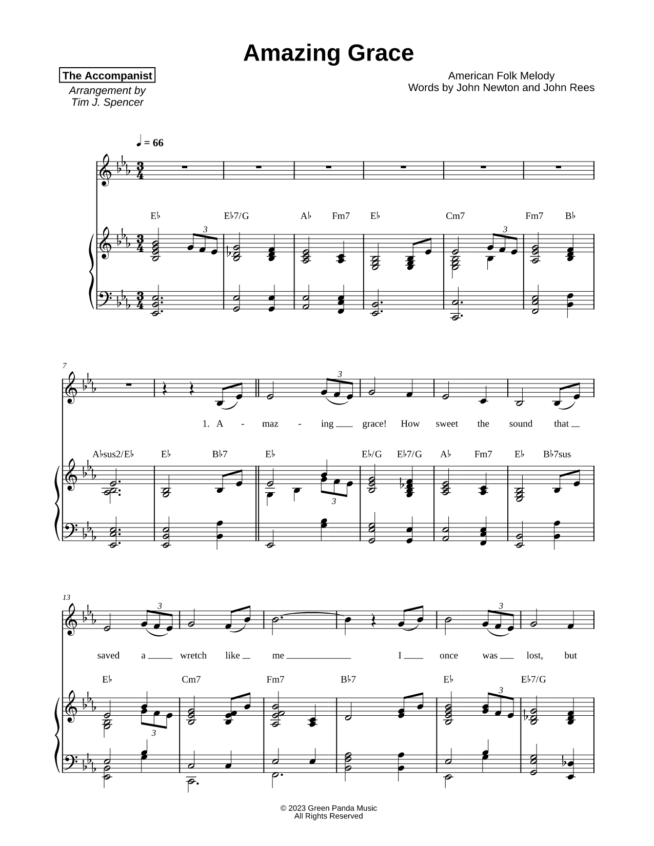 Amazing Grace [Eb Major]