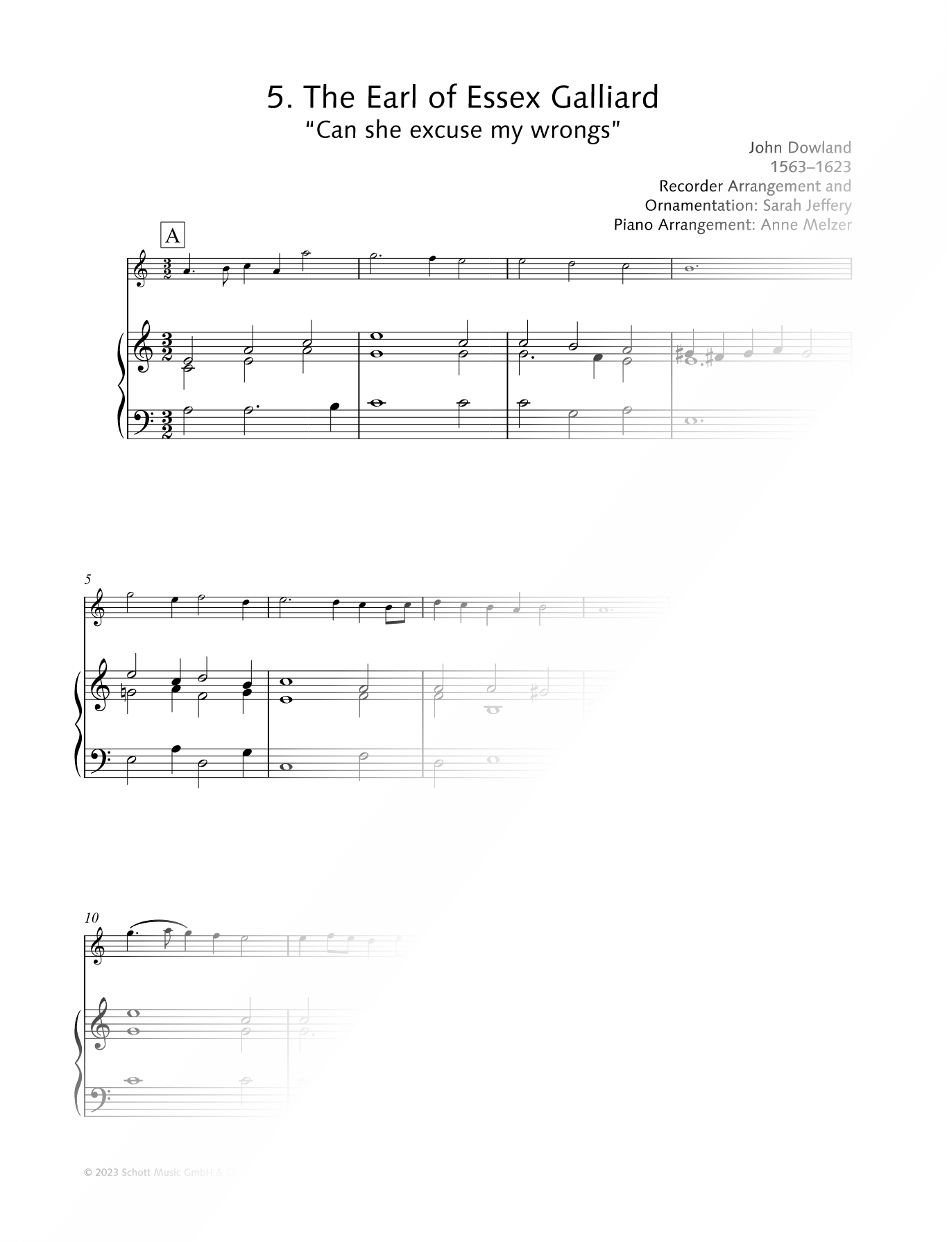 The Earl of Essex Galiard - Recorder & Piano