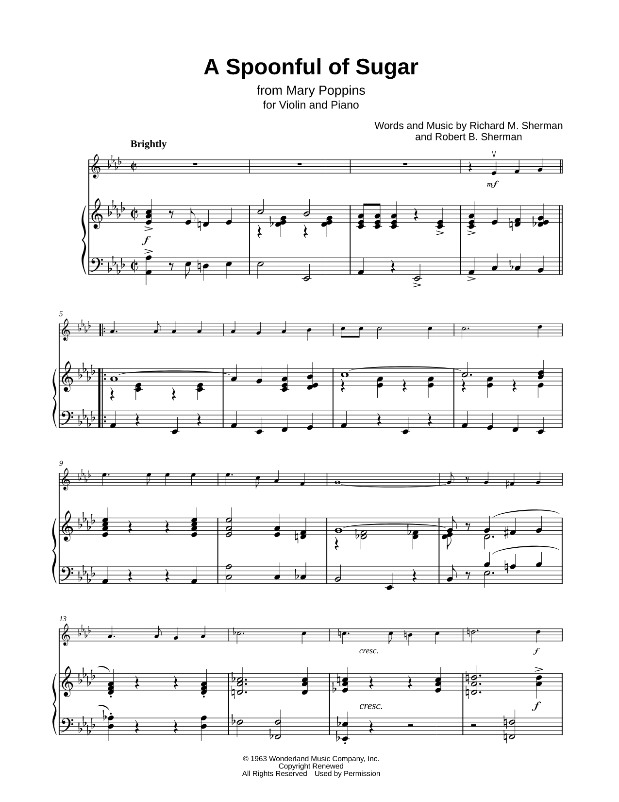 A Spoonful of Sugar - Violin & Cello