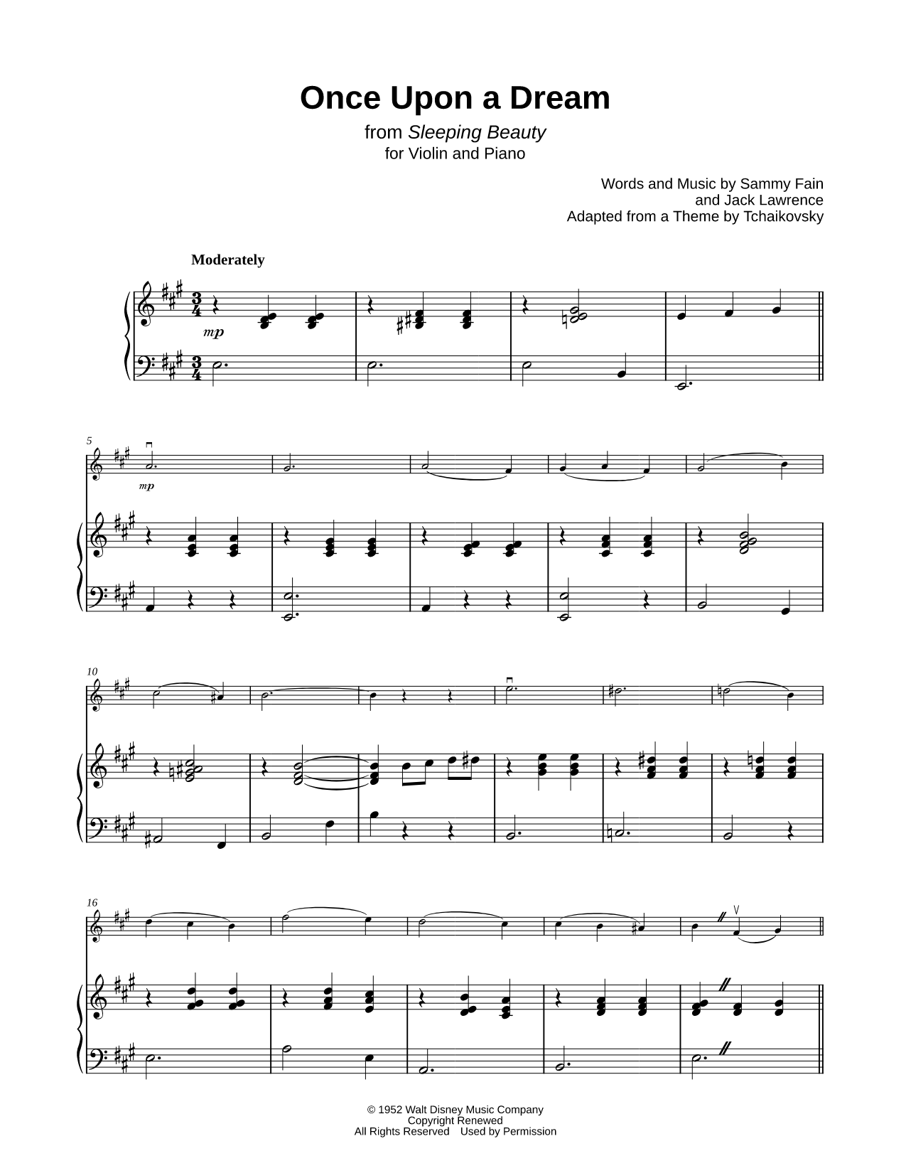 Once Upon a Dream - Violin & Piano