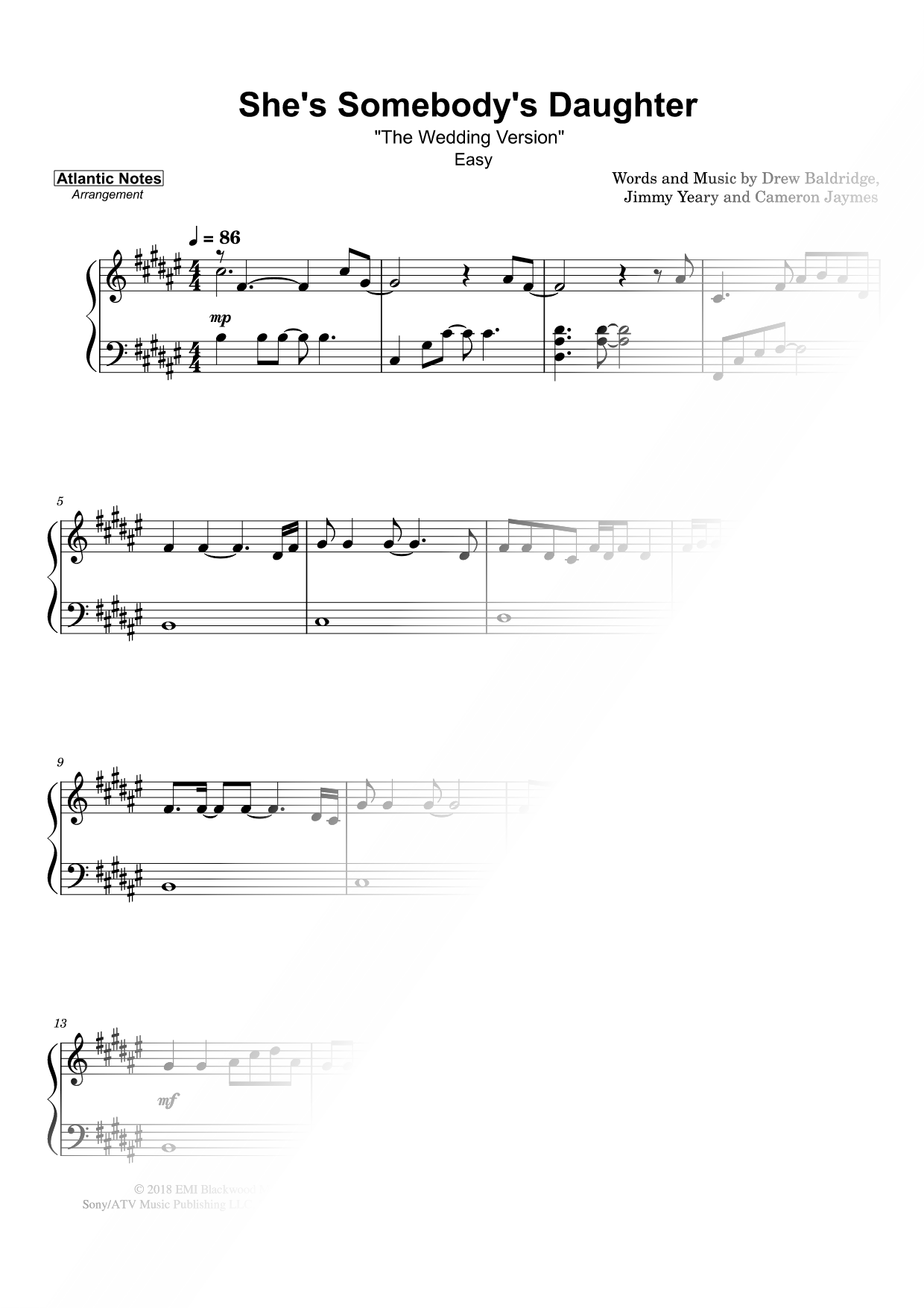 She's Somebody's Daughter (The Wedding Version) [easy]
