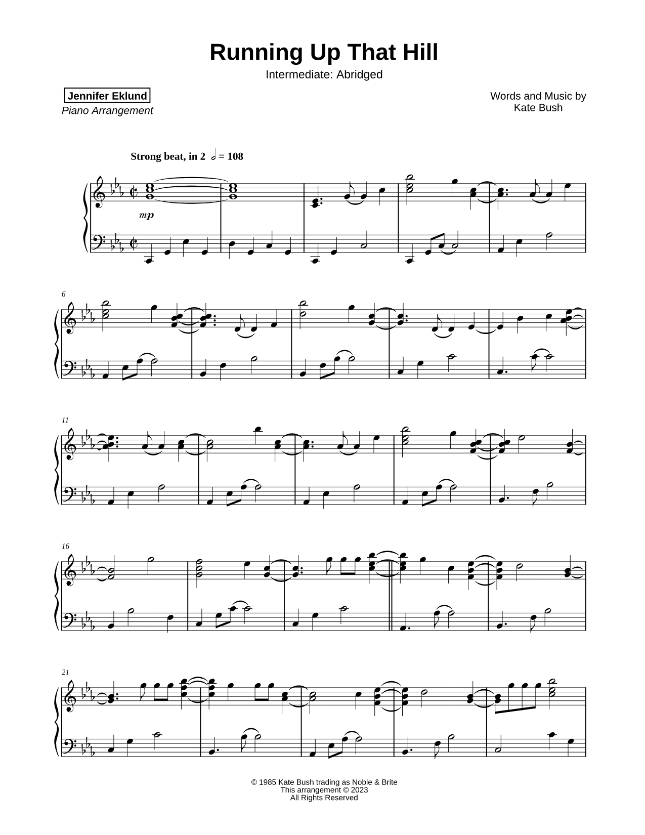 Running Up That Hill [intermediate - abridged]