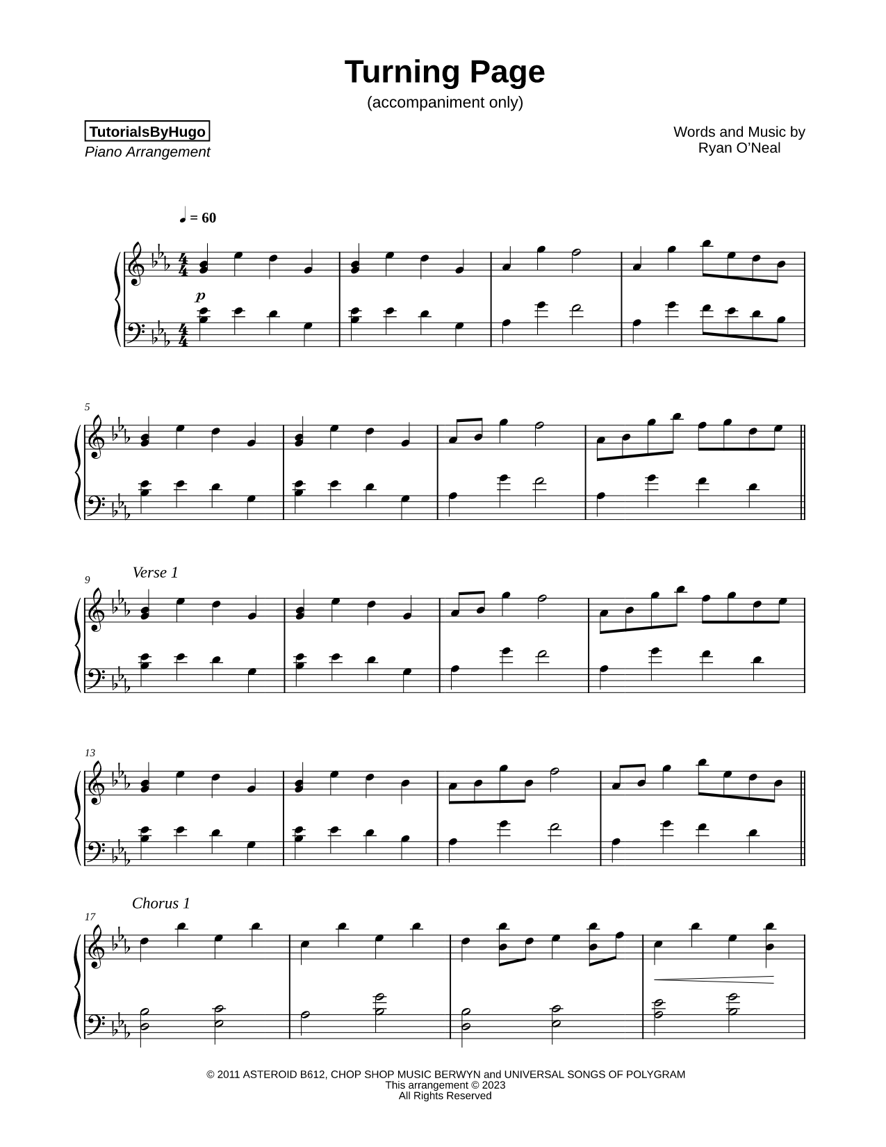 Turning Page [accompaniment only]