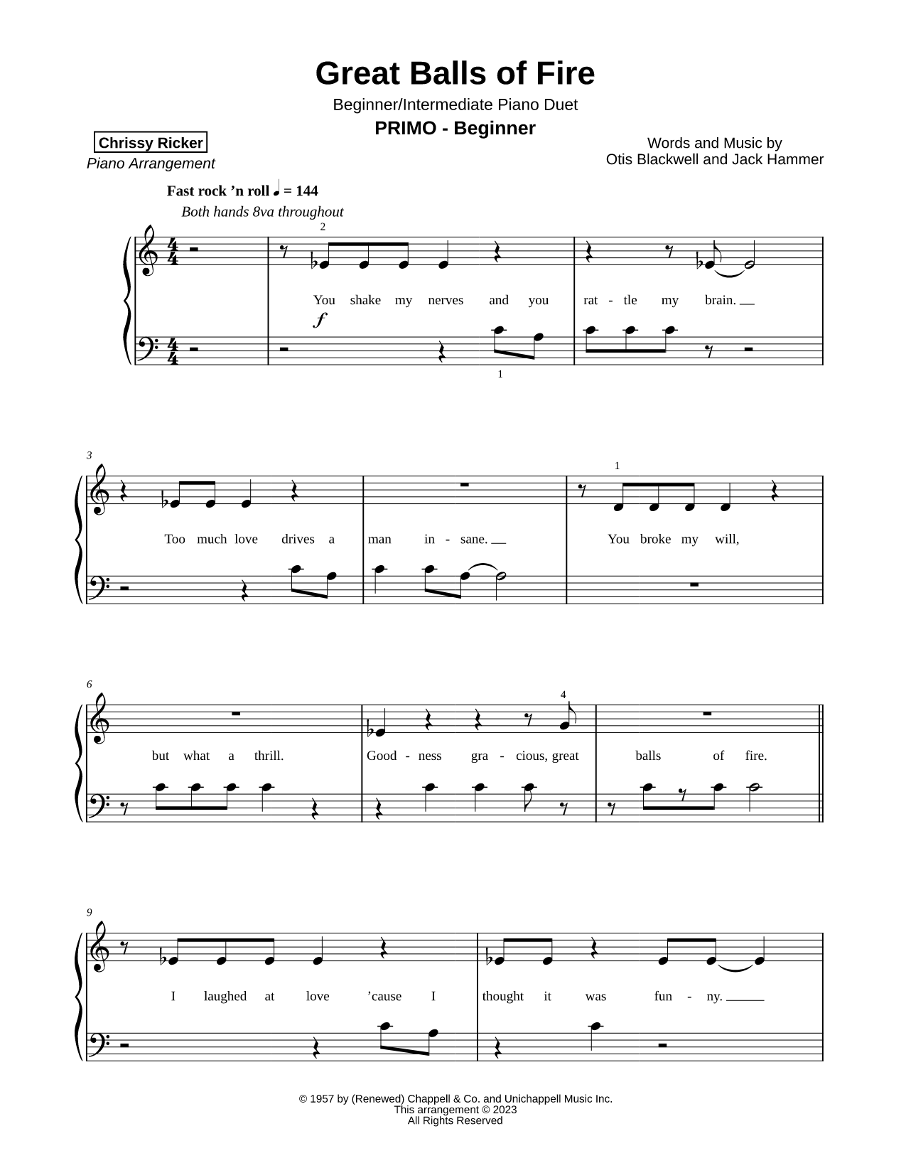 Great Balls of Fire [beginner & intermediate duet]