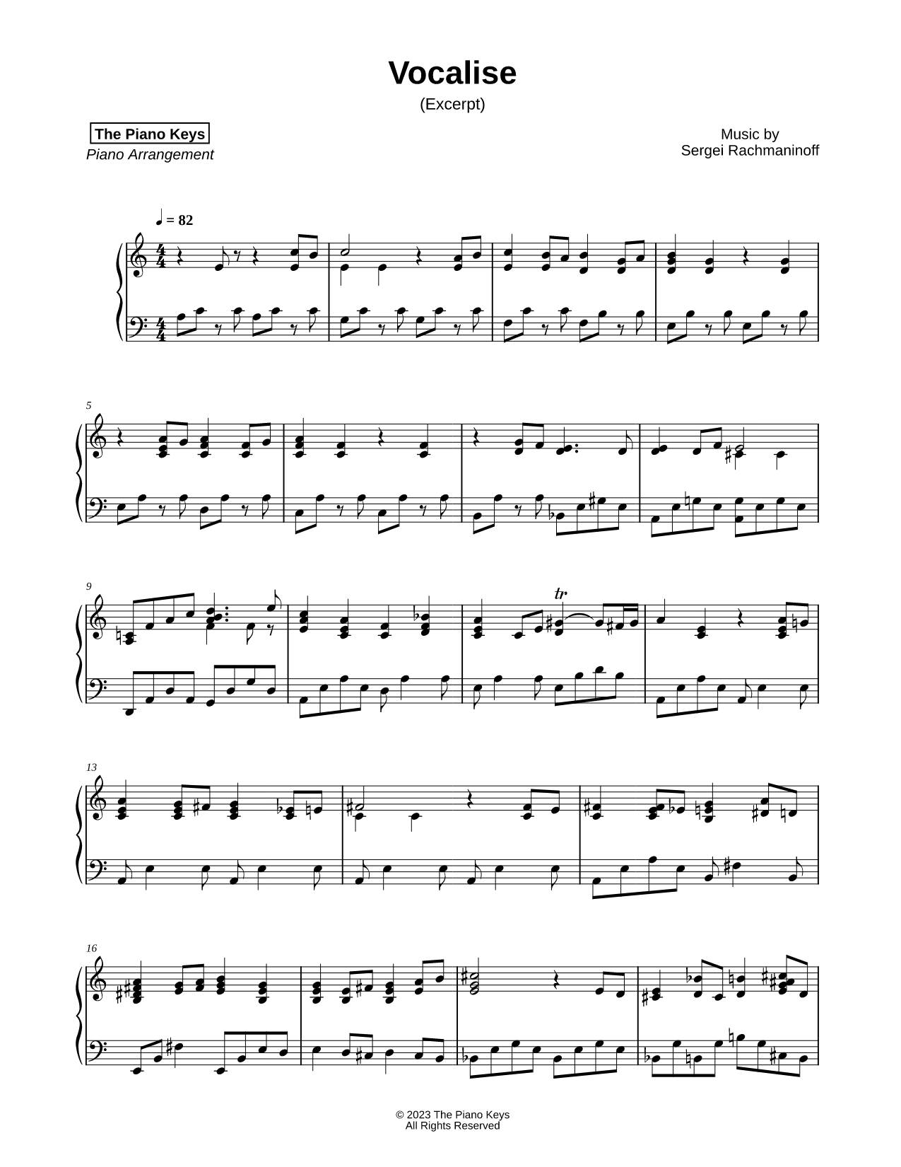 Vocalise, Op. 34, No. 14 (Excerpt)