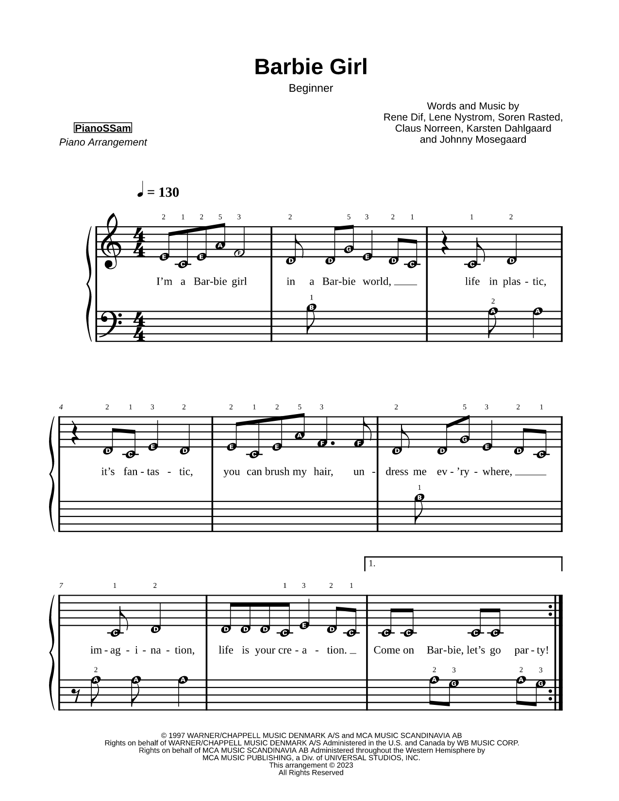 Barbie Girl [beginner]