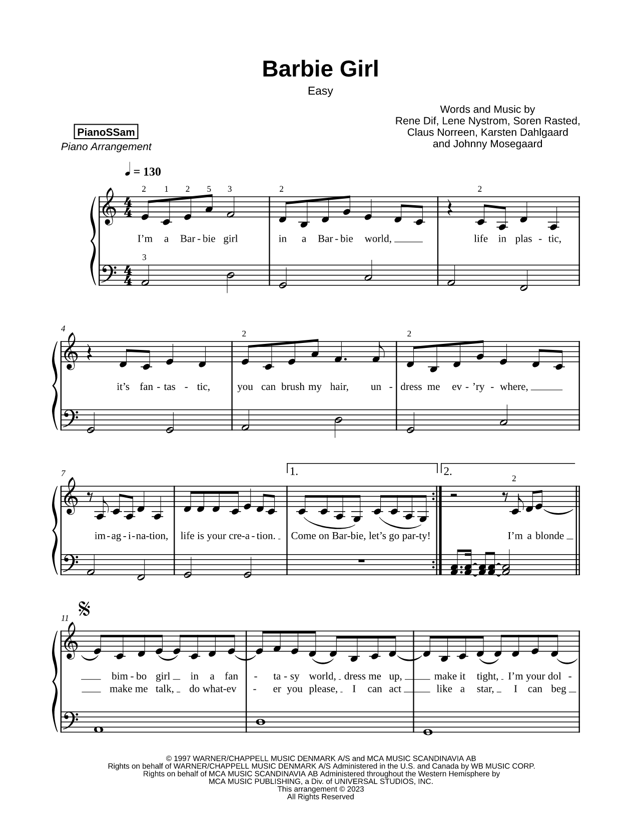 Barbie Girl [easy]