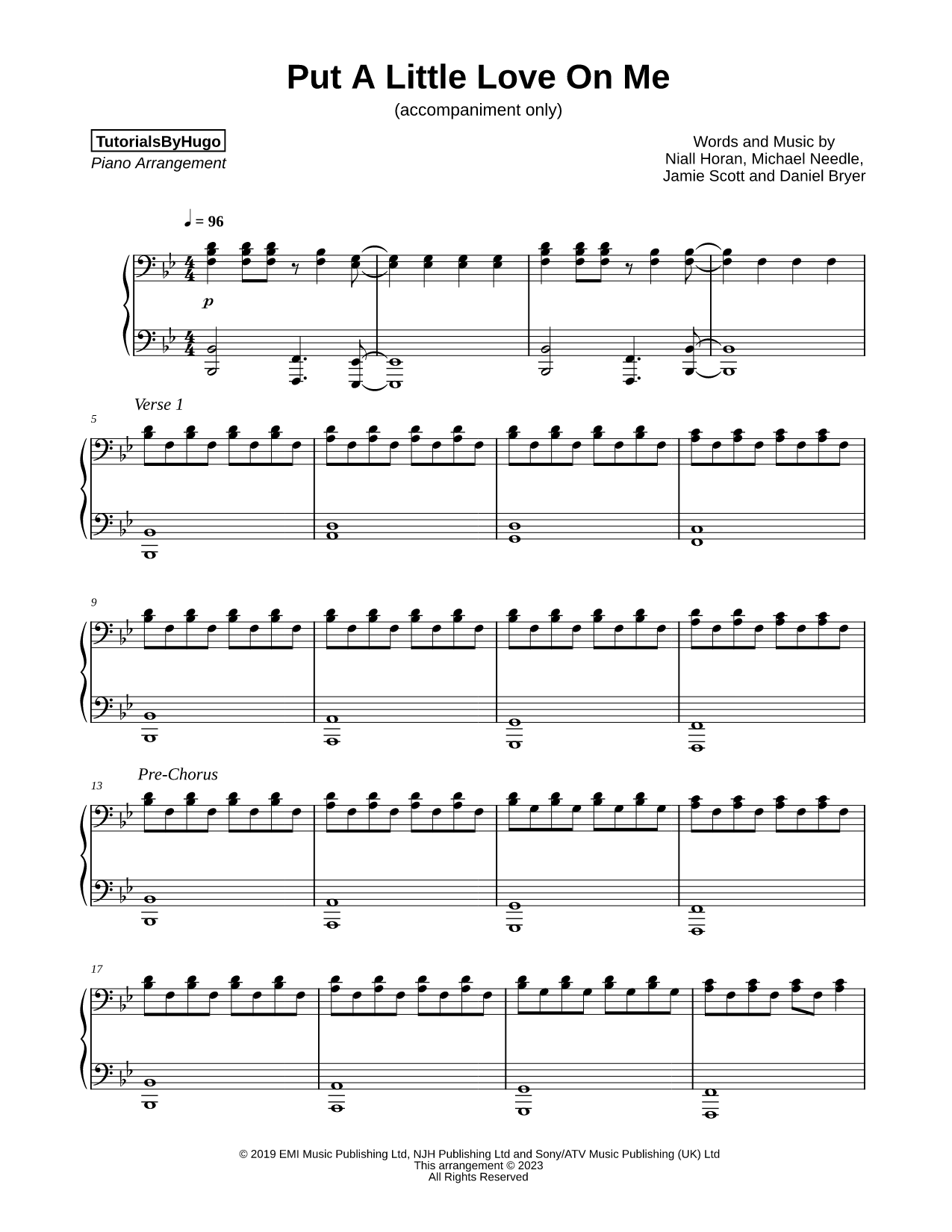 Put a Little Love on Me [accompaniment only]