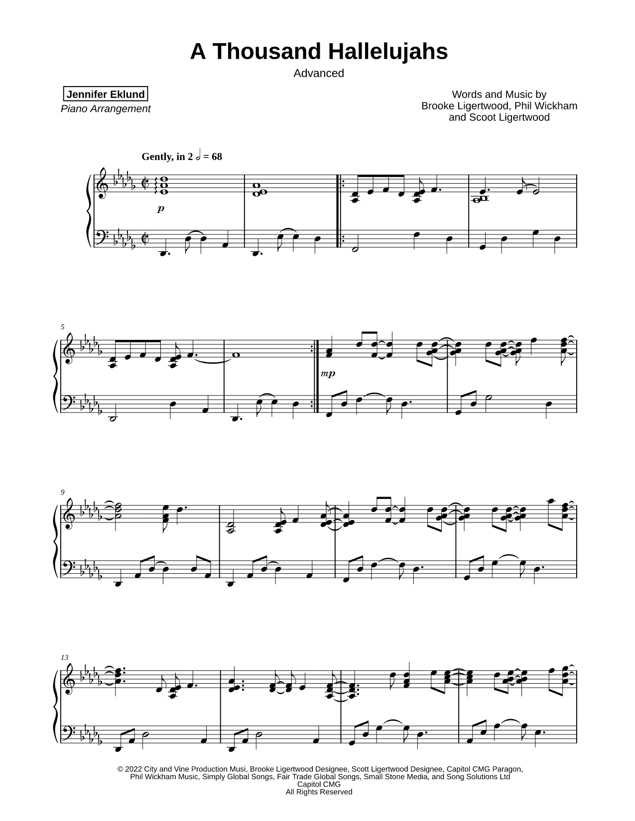 A Thousand Hallelujahs [advanced]