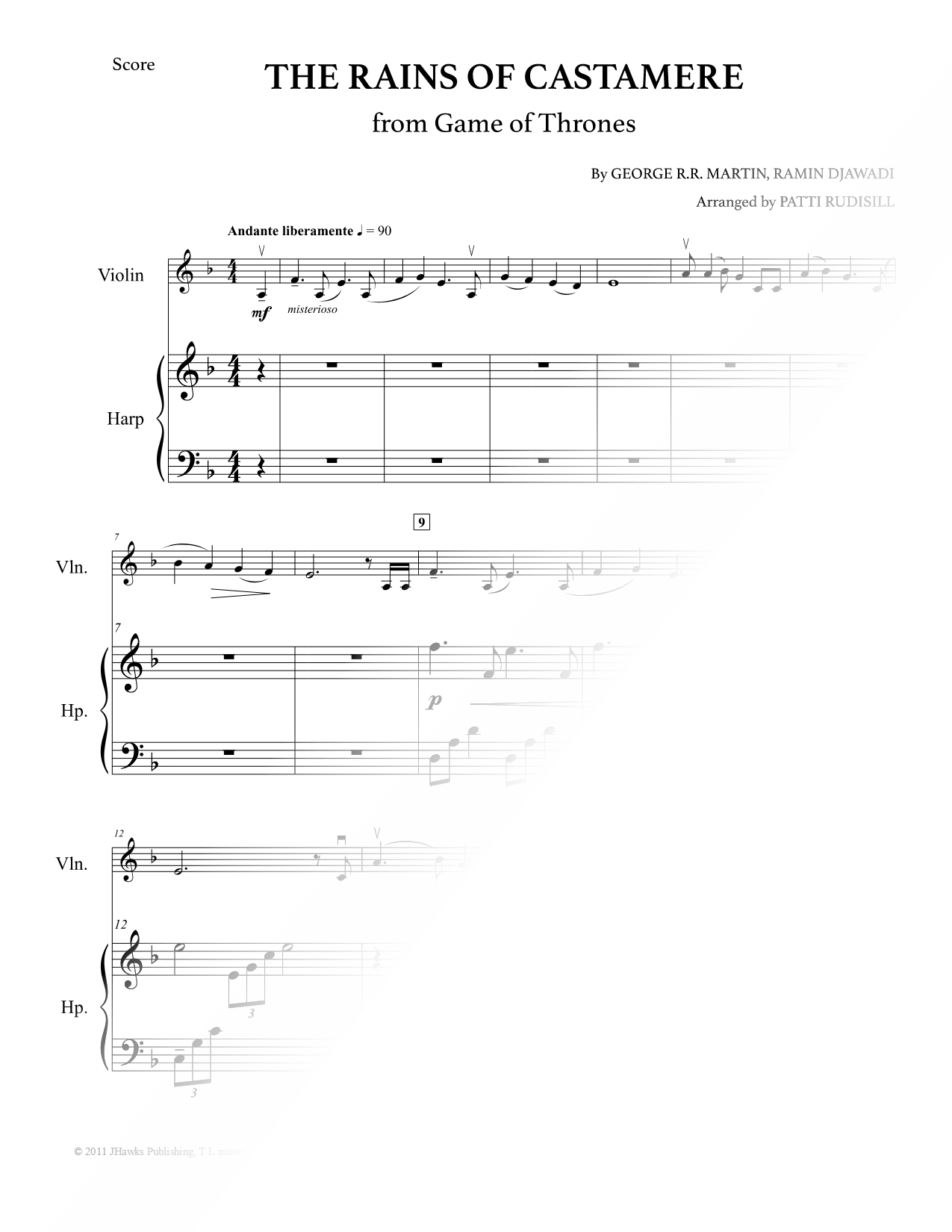 The Rains of Castamere - Violin & Harp