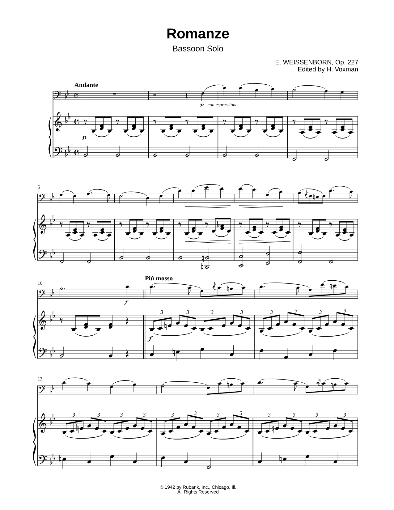 Romanze - Bassoon & Piano