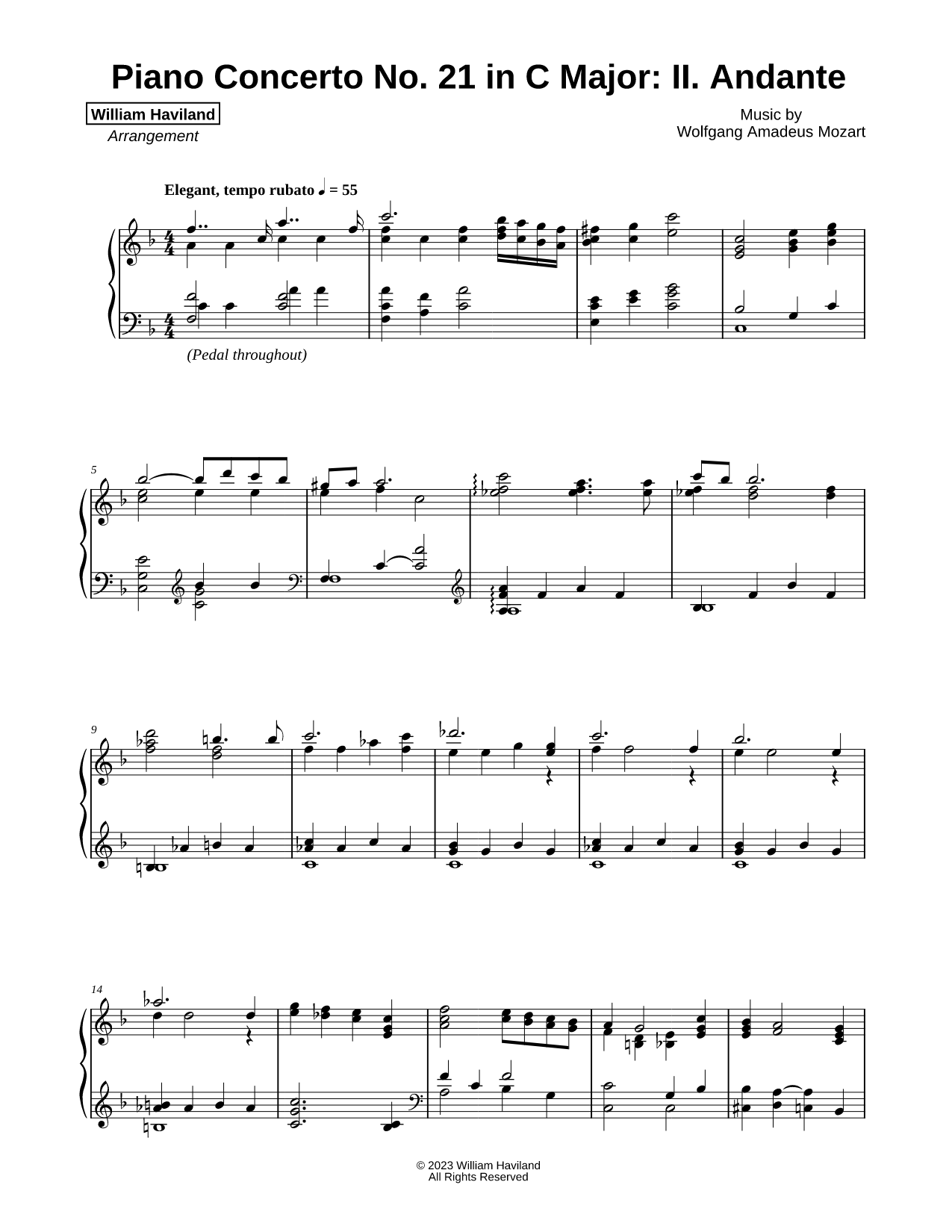 Piano Concerto No. 21 in C Major: II. Andante