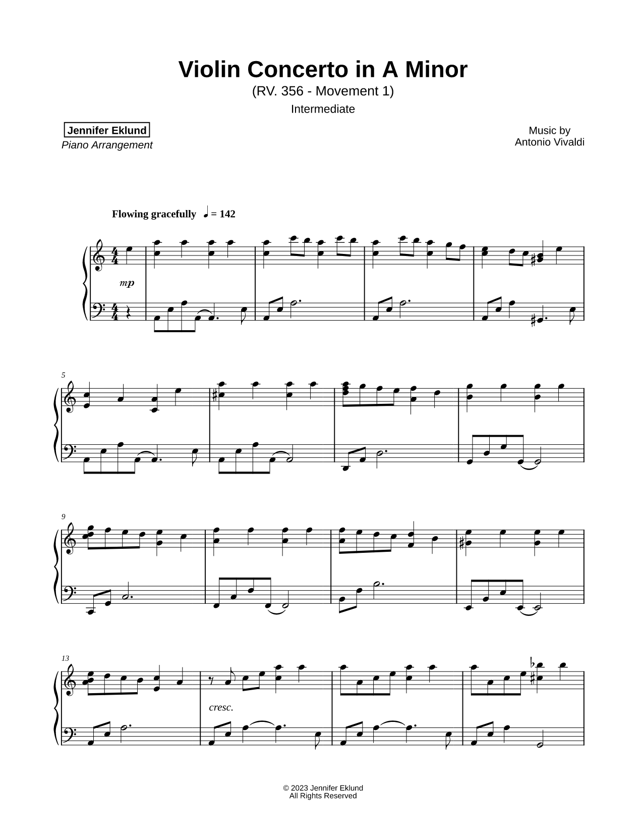 Violin Concerto in A Minor [intermediate]